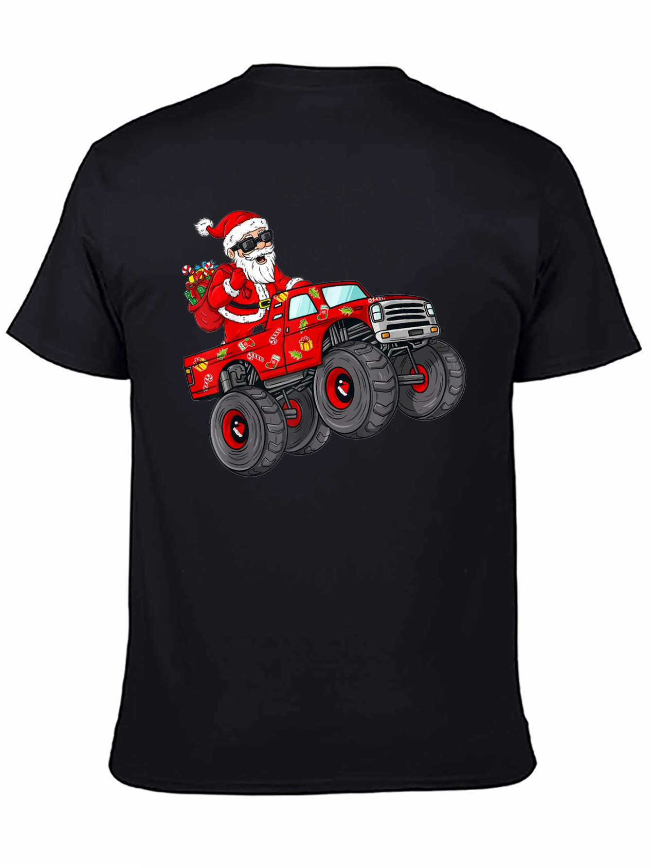 Santa Monster Truck Graphic T-Shirt
