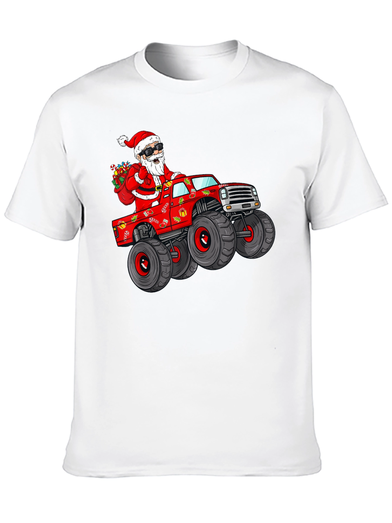 Santa Monster Truck Graphic T-Shirt