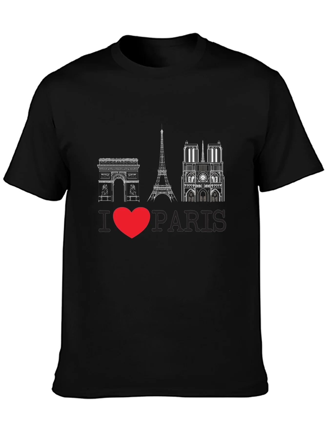 I Love Paris Black T-Shirt