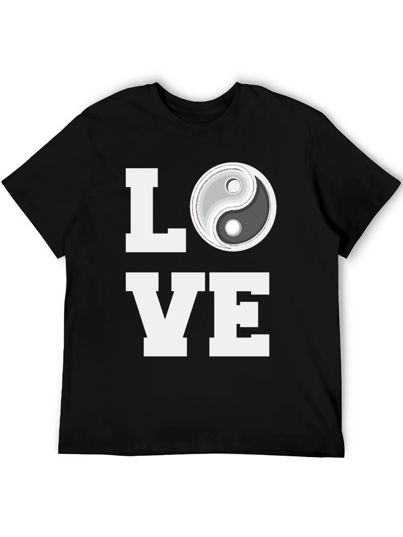 Yin Yang Love Graphic Tee - Trendy Black T-Shirt