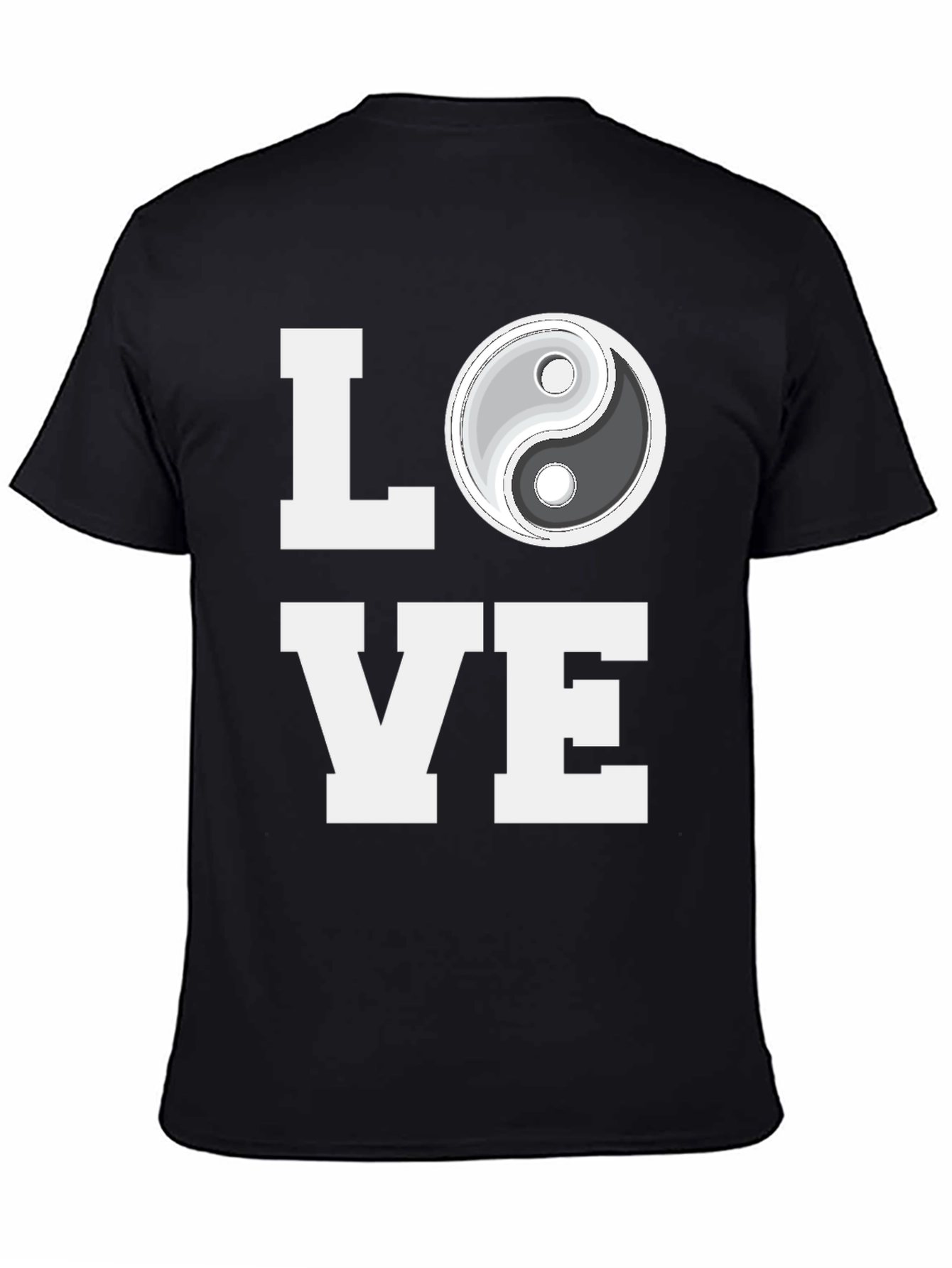 Yin Yang Love Graphic Tee - Trendy Black T-Shirt