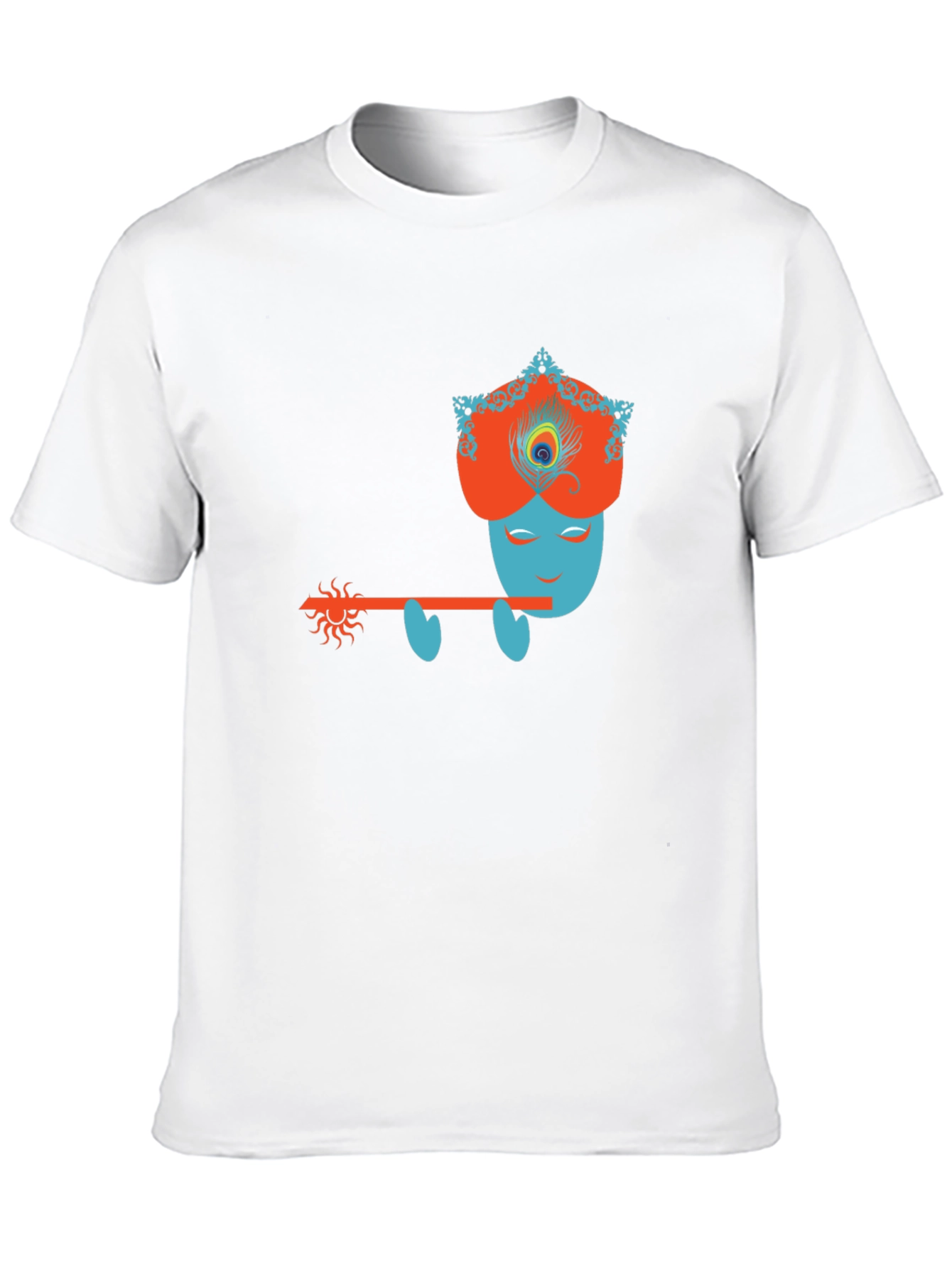 Krishna Flute Player Graphic Tee - Mens Black T-Shirt
