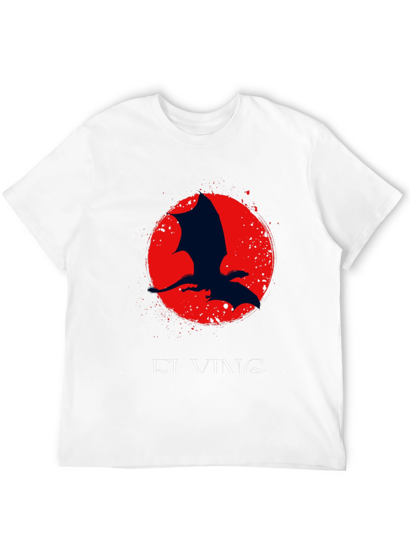 Dragon Silhouette Graphic Print Crew Neck Tee