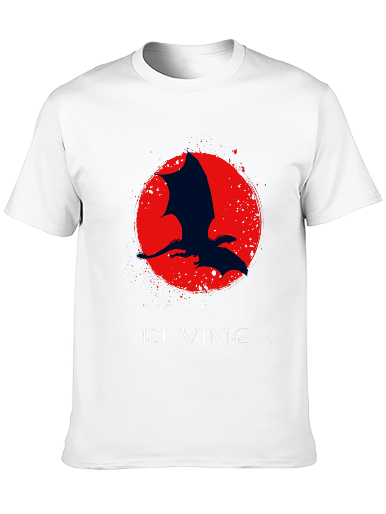 Dragon Silhouette Graphic Print Crew Neck Tee