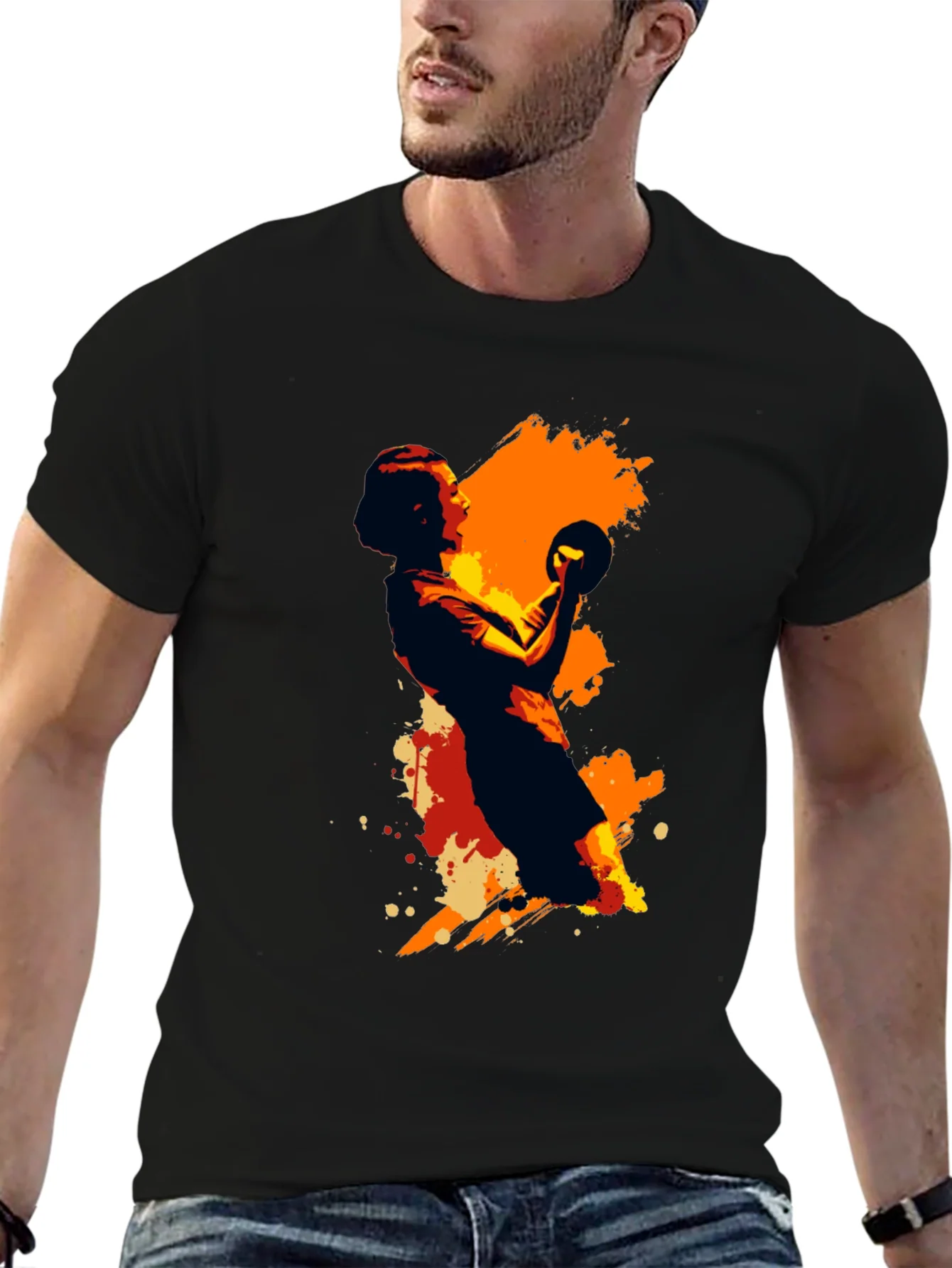 Handball Graphic Tee - Black Unisex T-Shirt