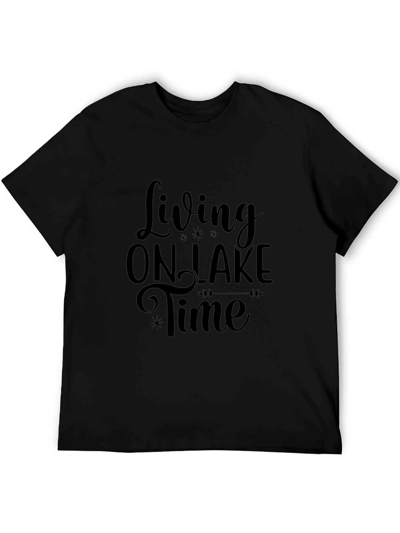 Living On Lake Time Graphic Tee - Black