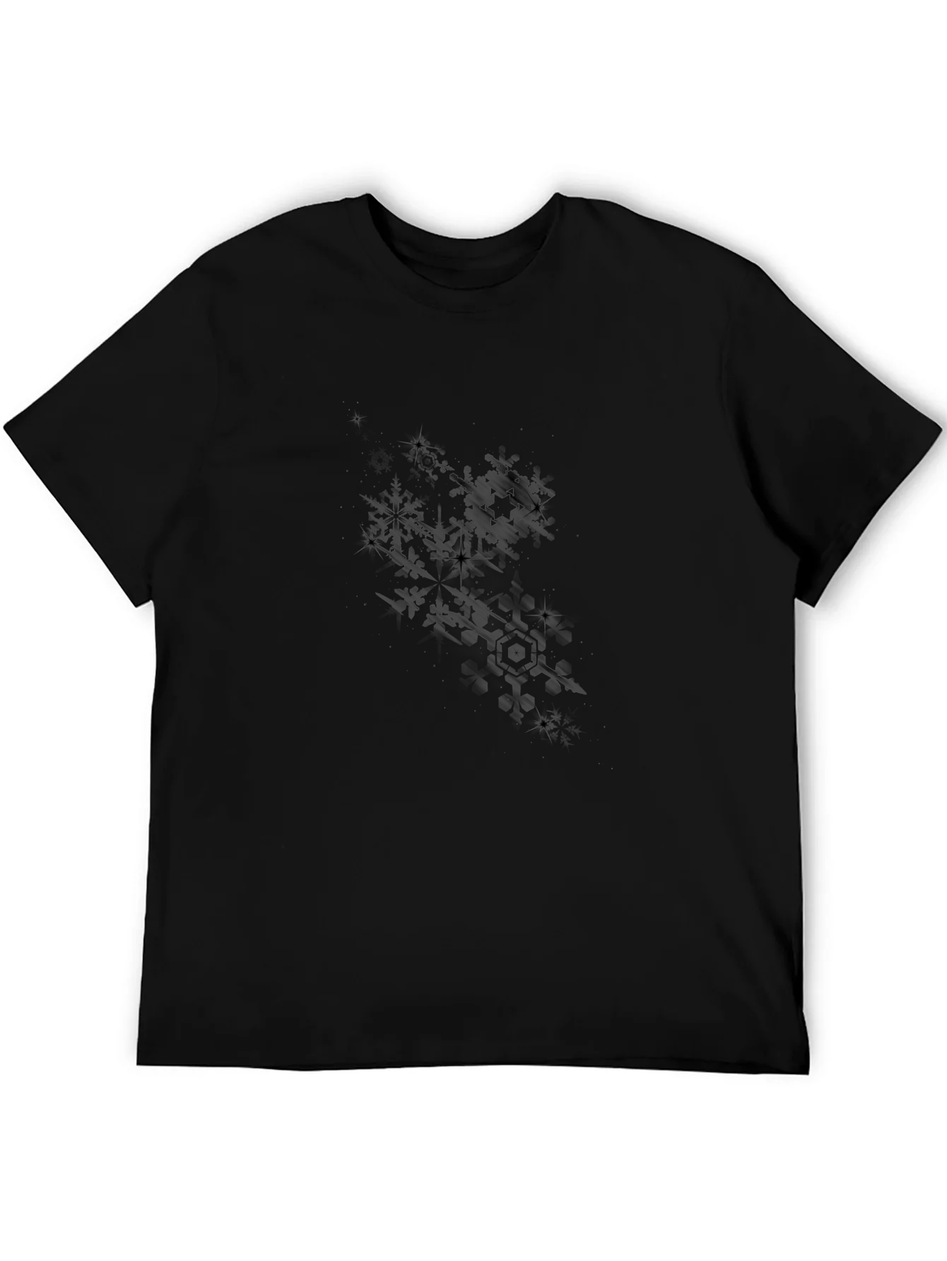 Mens Black Graphic Tee - Abstract Star Design
