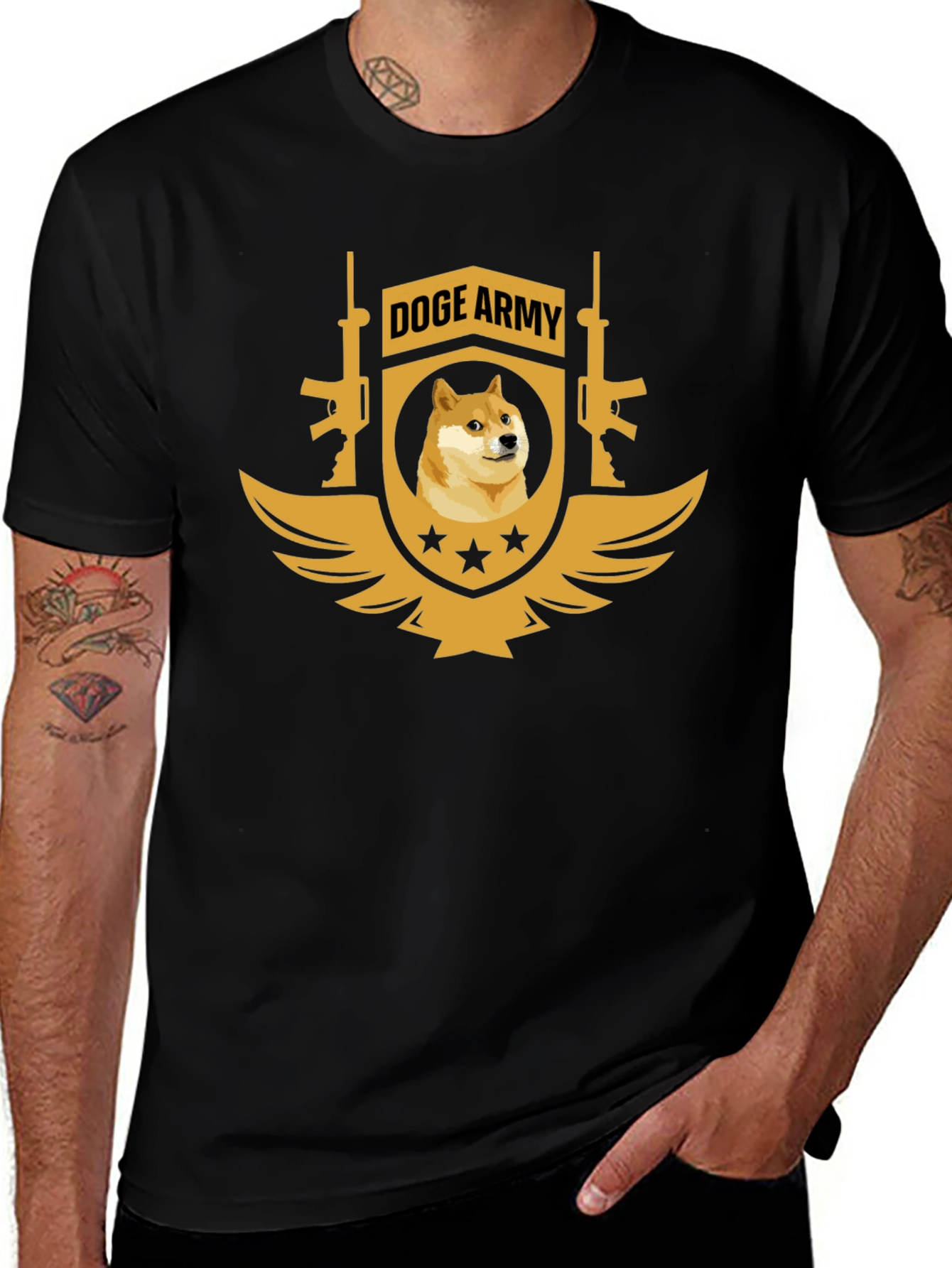 Doge Army Black T-Shirt - Meme Apparel