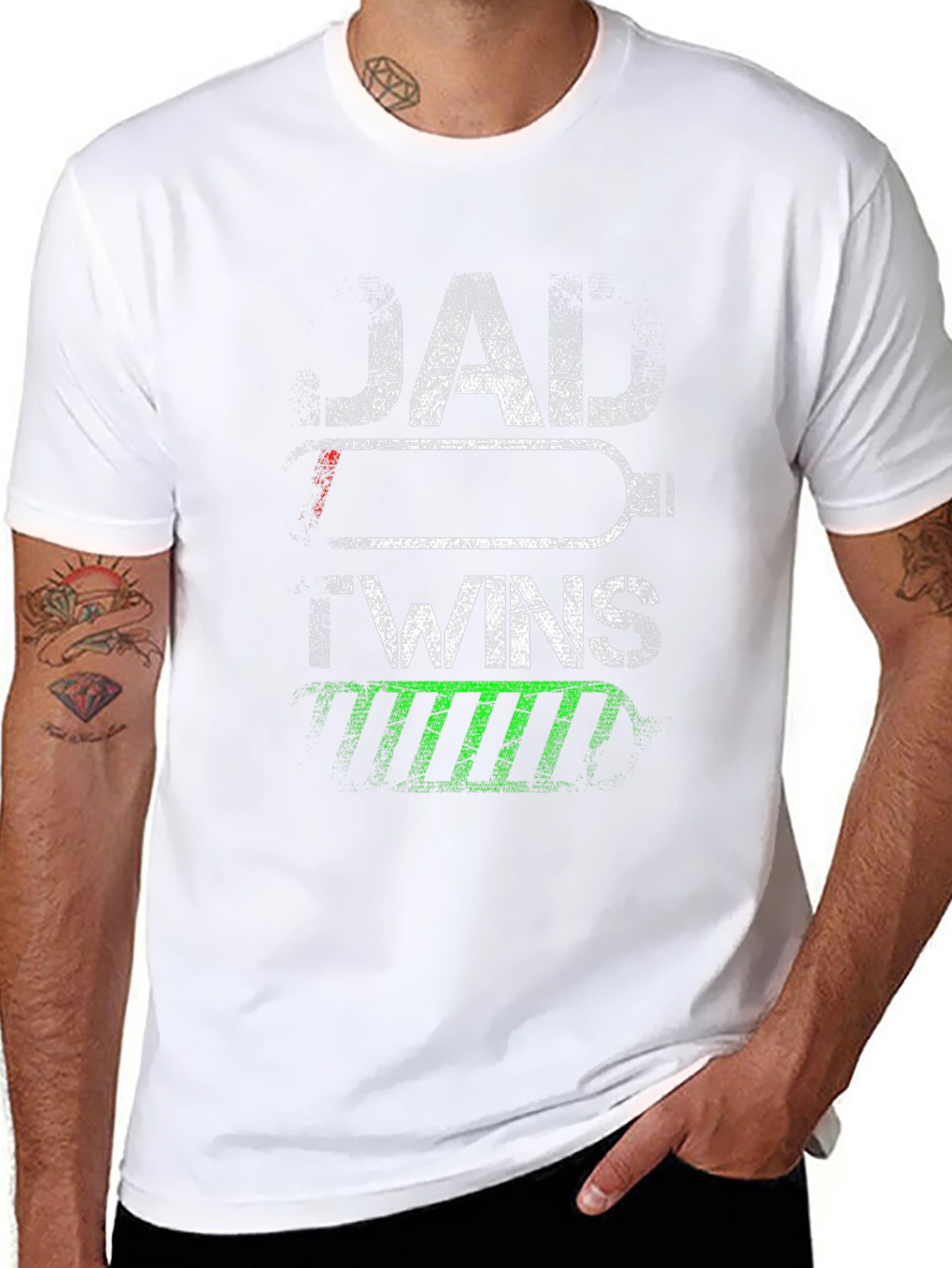 Dad of Twins T-Shirt - Battery Design