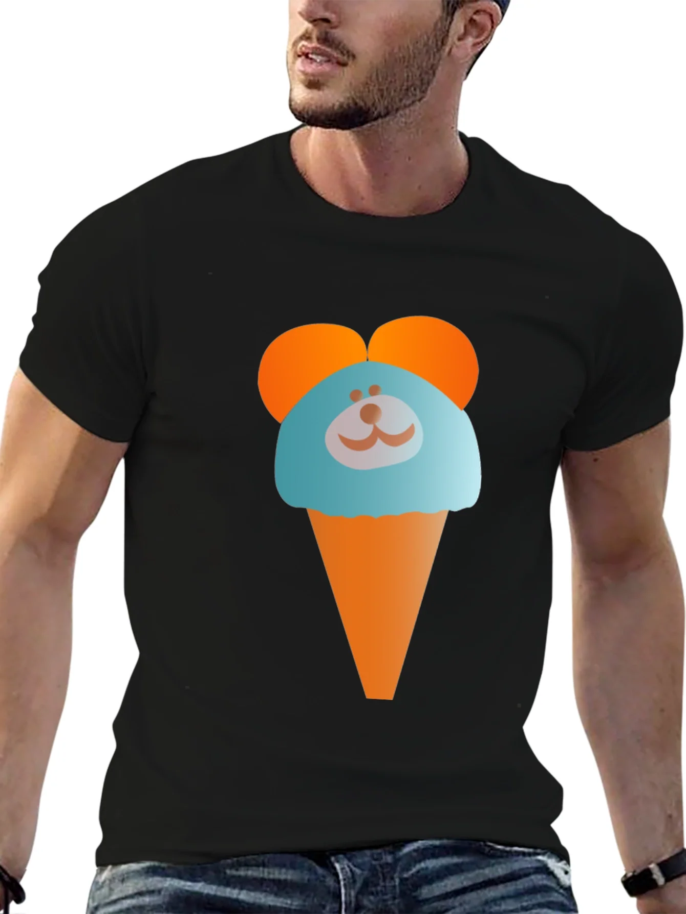 Cute Cartoon Ice Cream Bear Graphic T-Shirt