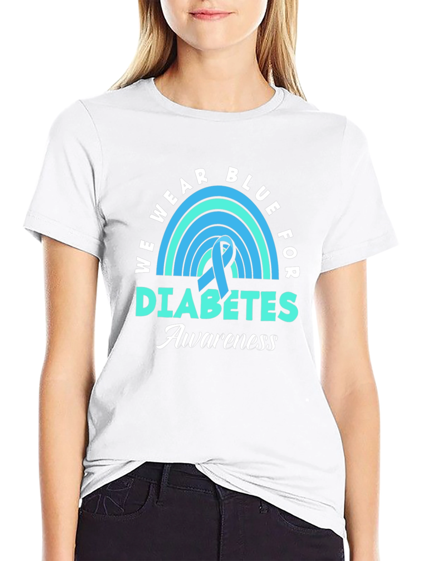 Blue Diabetes Awareness Ribbon T-Shirt