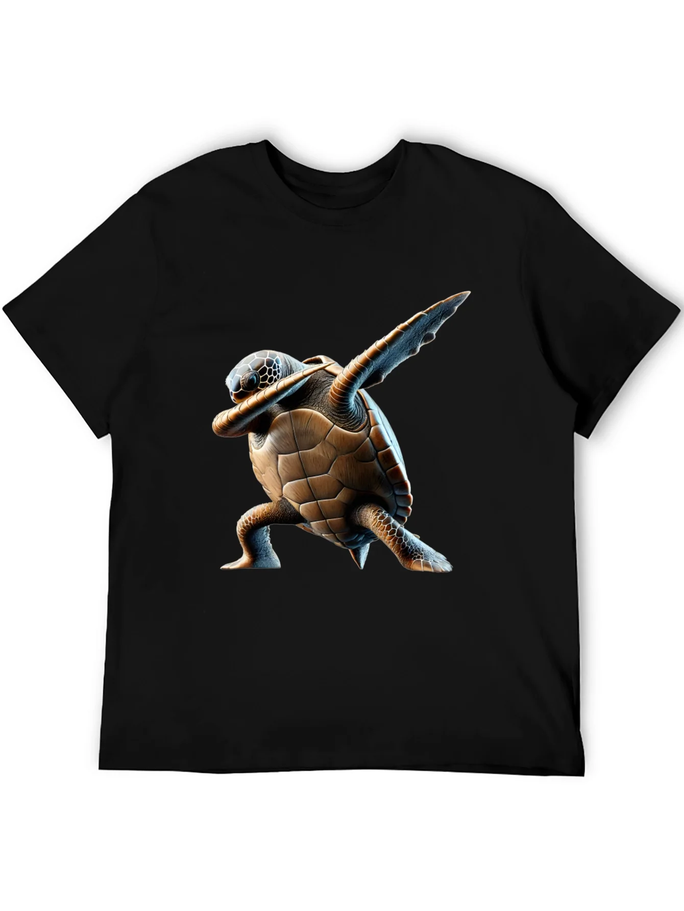 Dabbing Turtle Graphic Tee - Cool Black T-Shirt