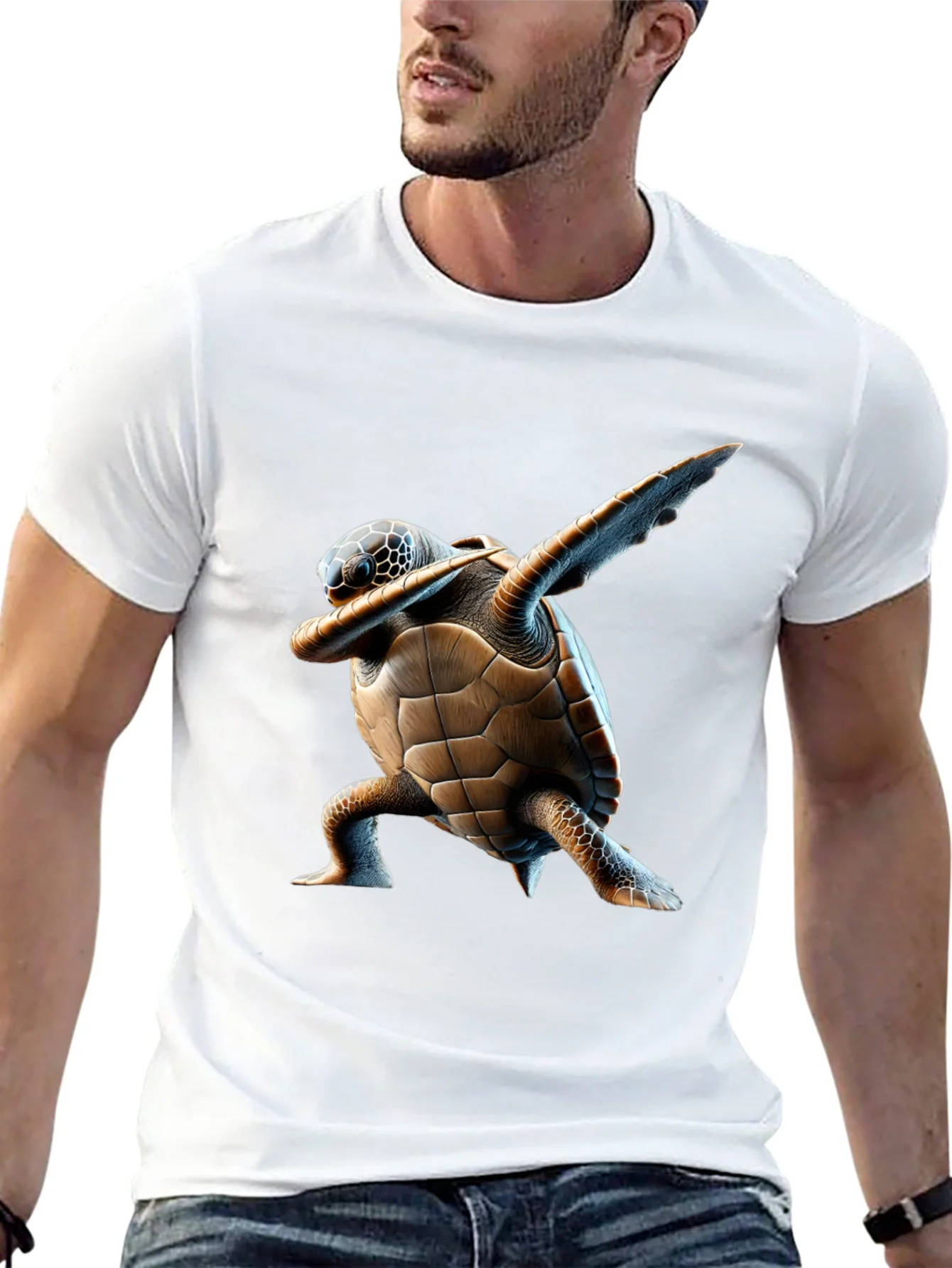 Dabbing Turtle Graphic Tee - Cool Black T-Shirt