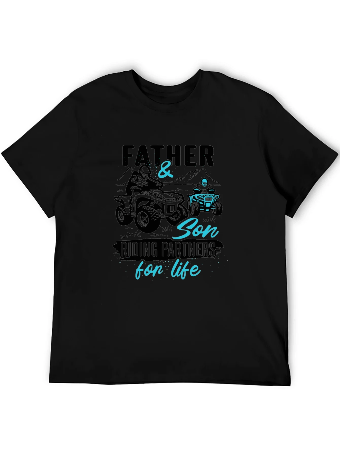 Father & Son Riding Partners Black Graphic Tee