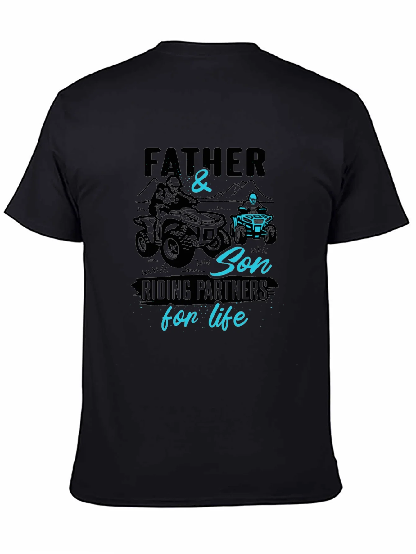 Father & Son Riding Partners Black Graphic Tee