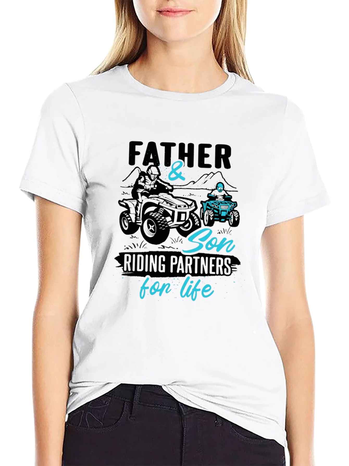 Father & Son Riding Partners Black Graphic Tee