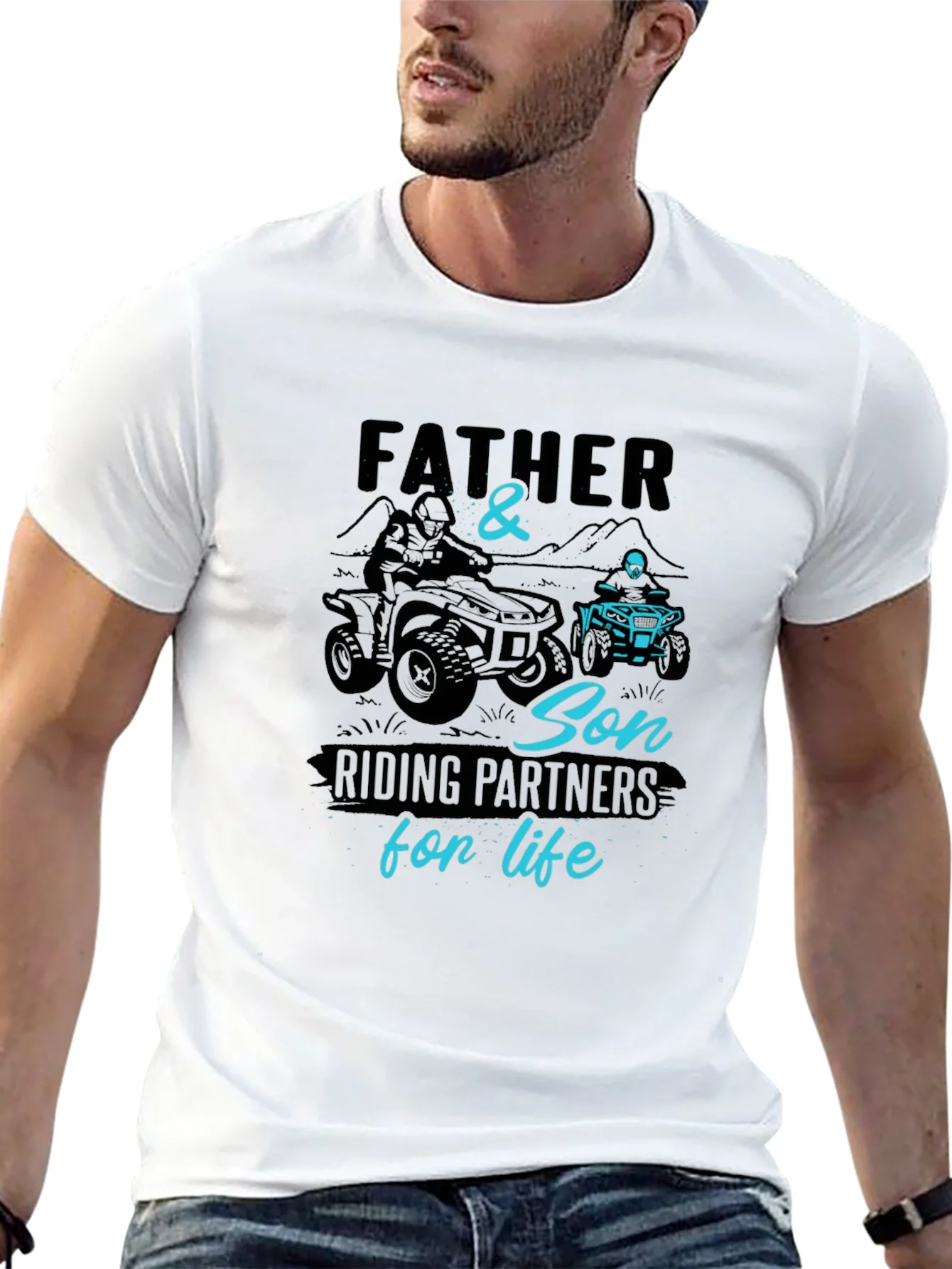 Father & Son Riding Partners Black Graphic Tee