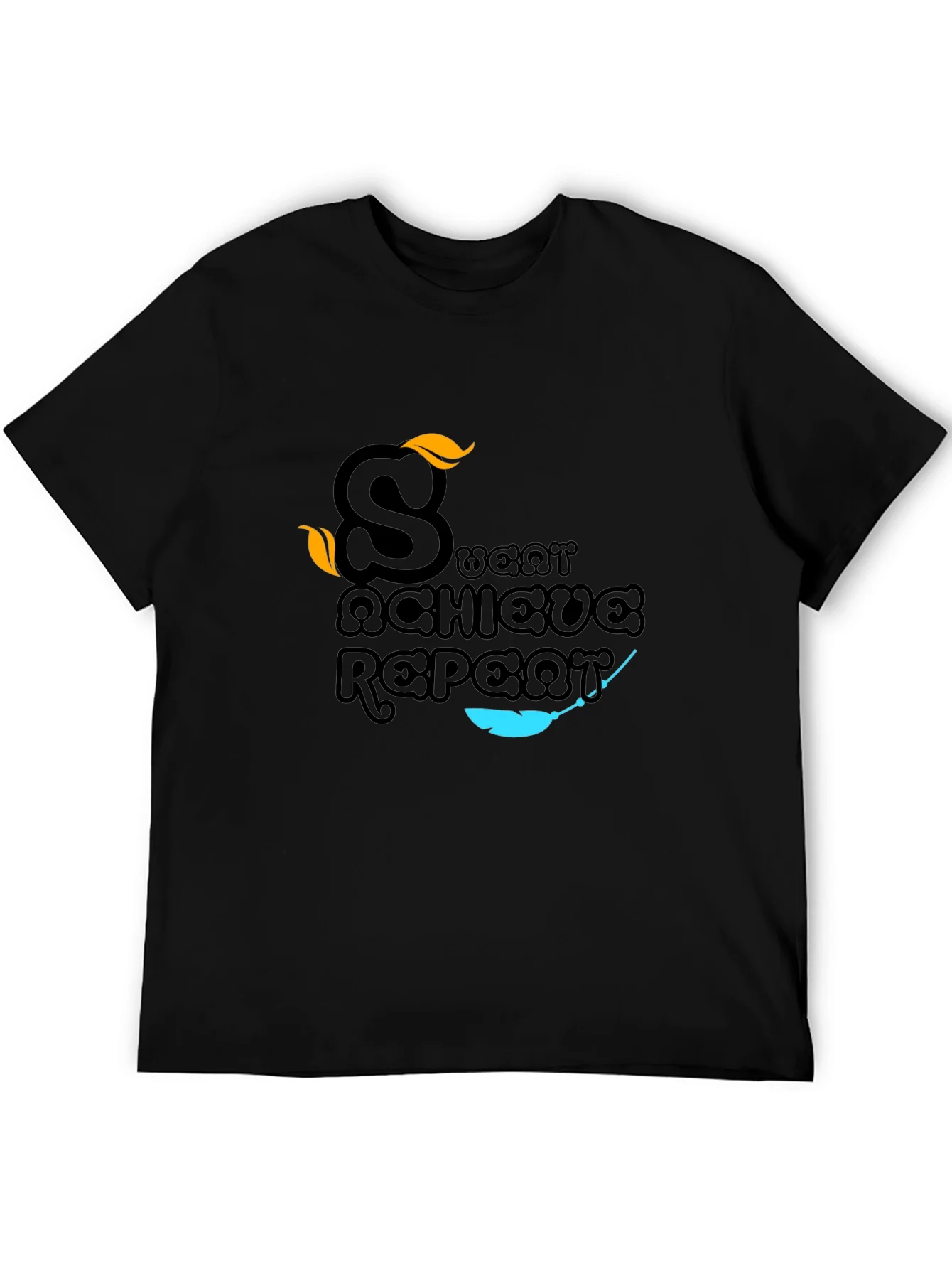 Sweat Achieve Repeat Graphic Tee - Black
