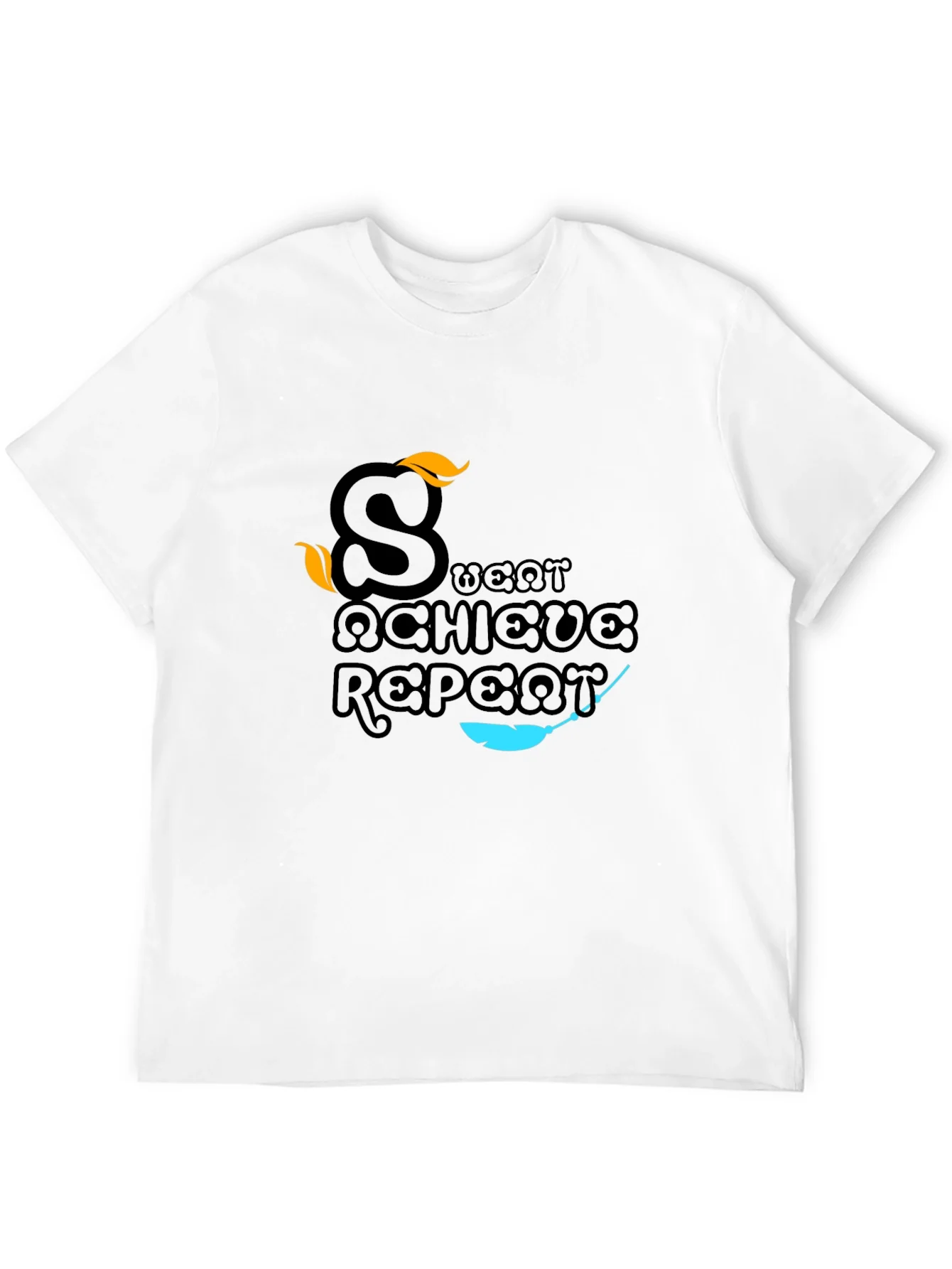Sweat Achieve Repeat Graphic Tee - Black
