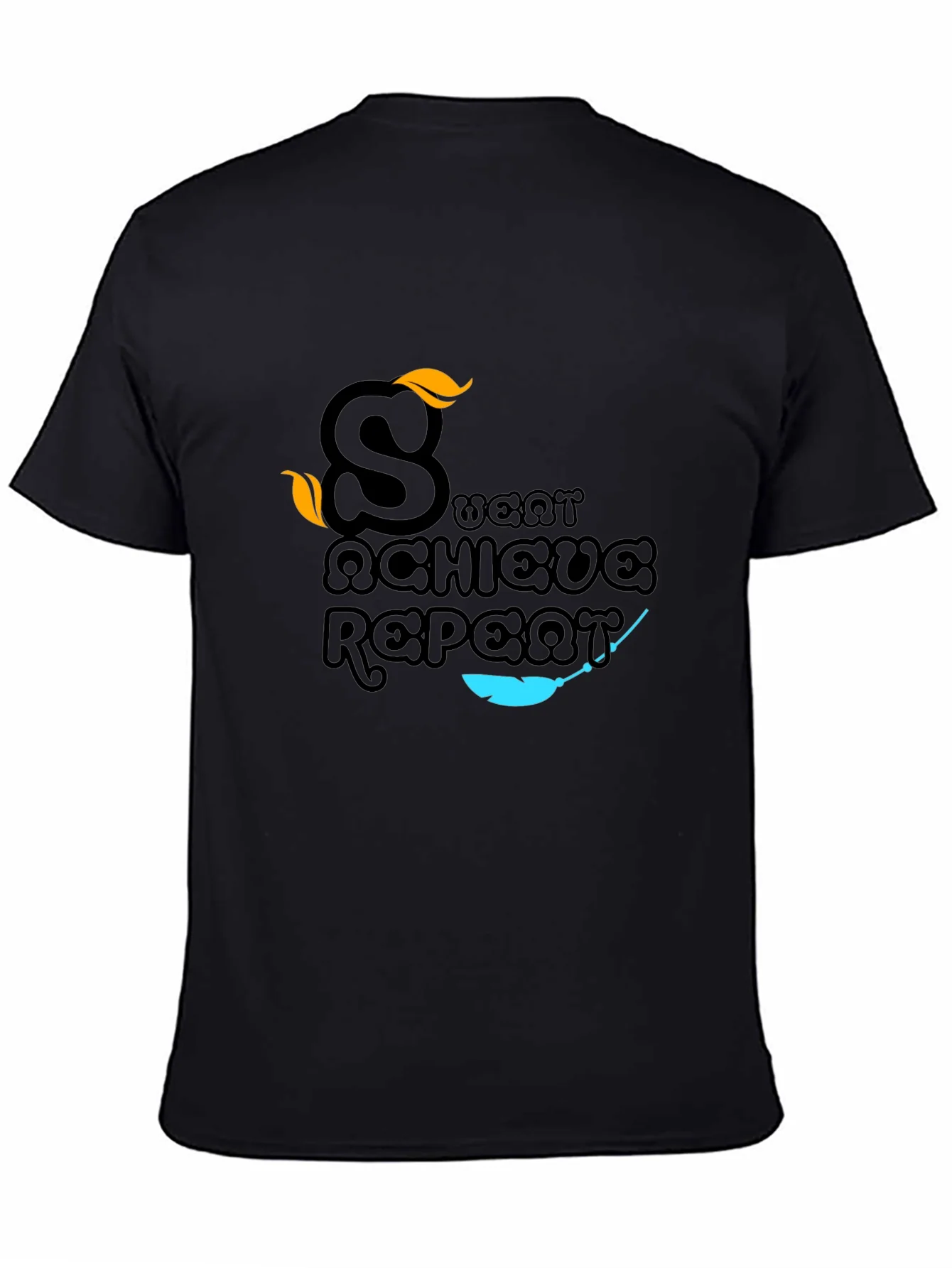 Sweat Achieve Repeat Graphic Tee - Black
