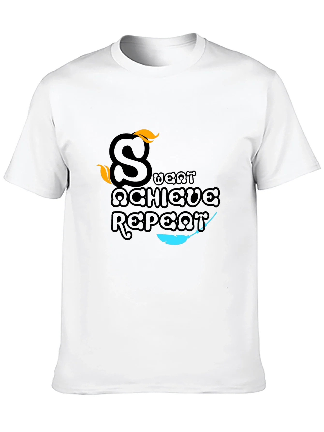 Sweat Achieve Repeat Graphic Tee - Black