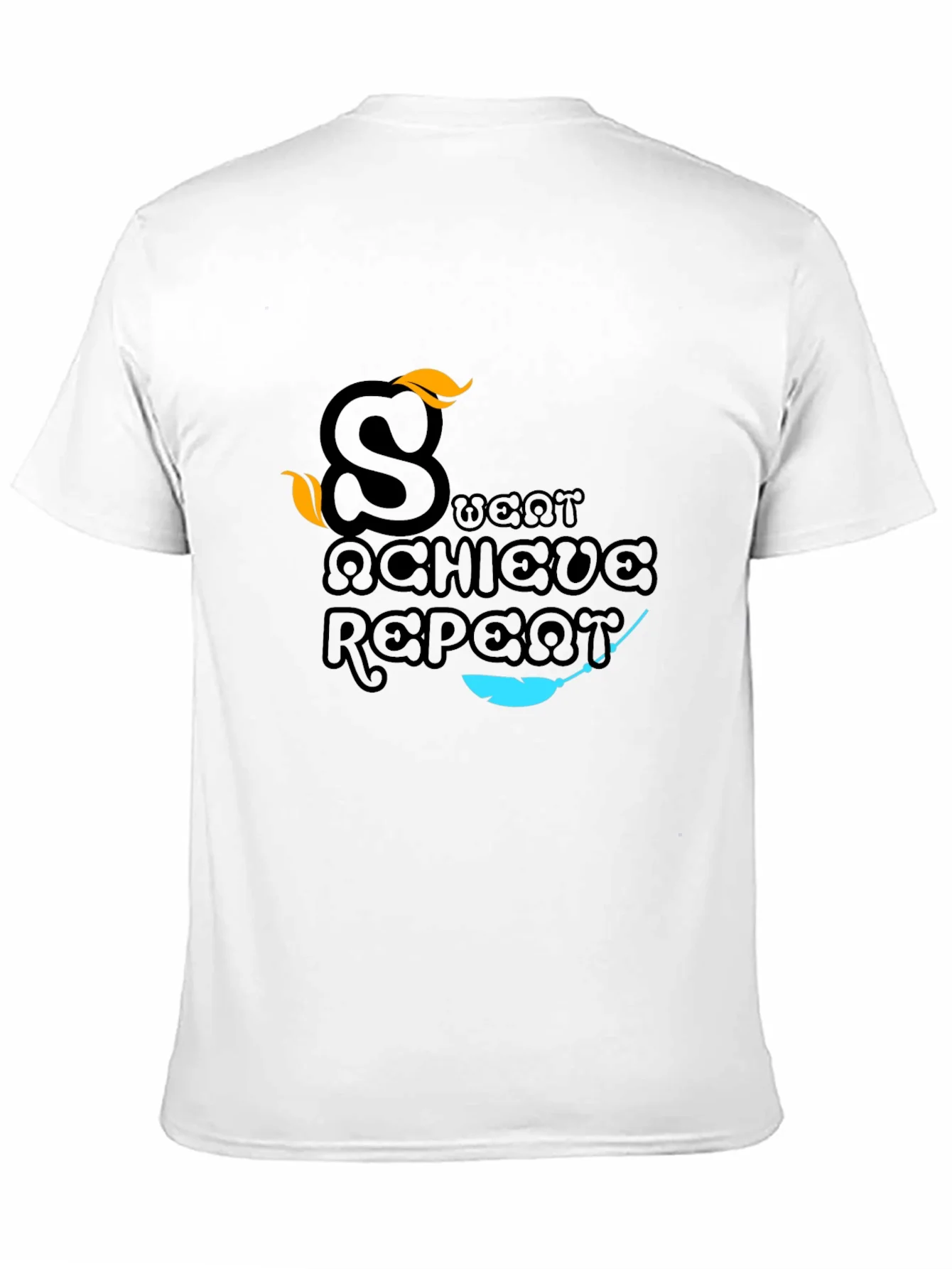 Sweat Achieve Repeat Graphic Tee - Black