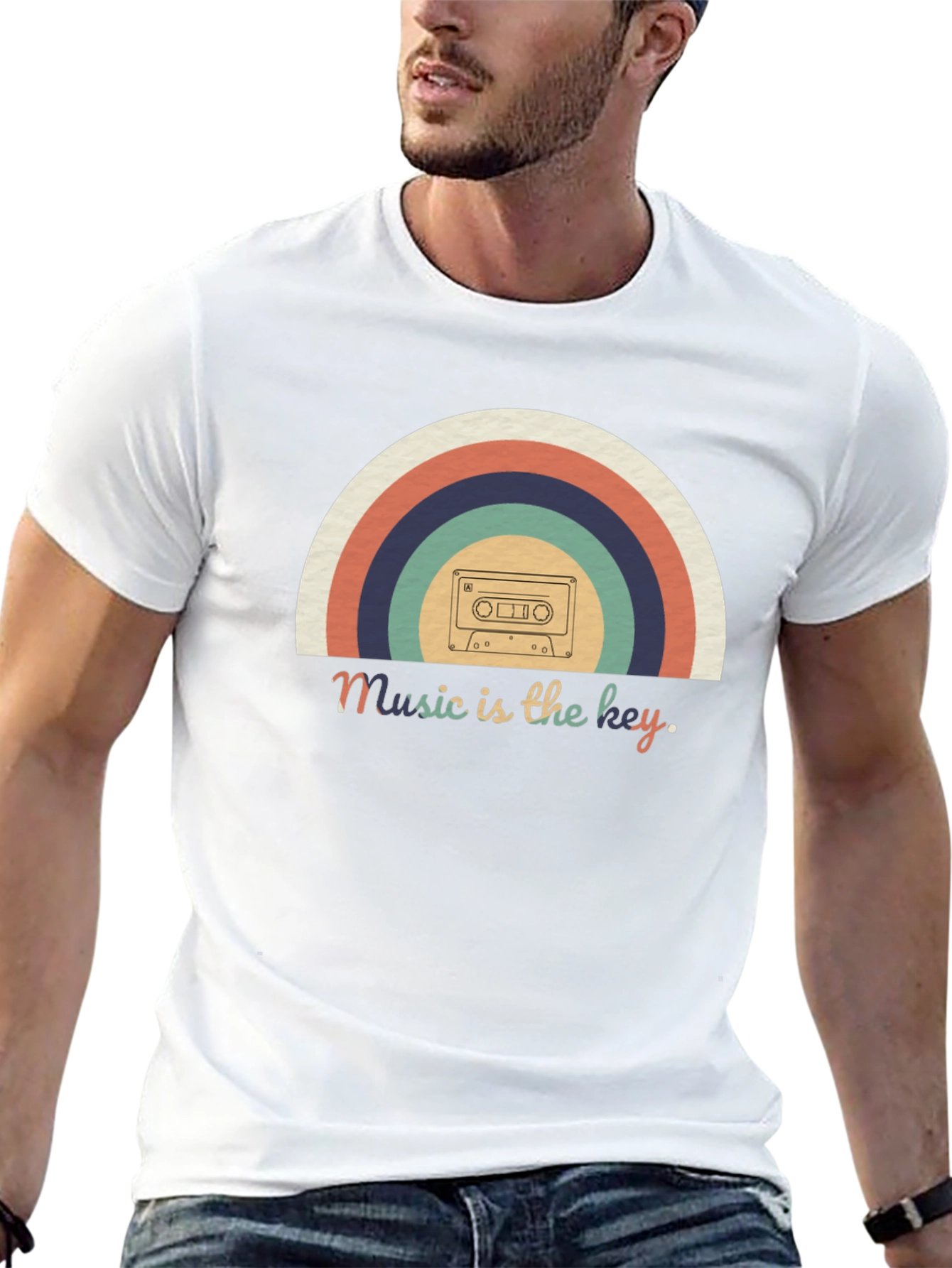 Retro Cassette Rainbow Music T-Shirt