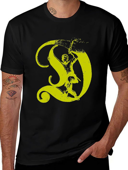 Black T-Shirt with Yellow Monkey Graphic