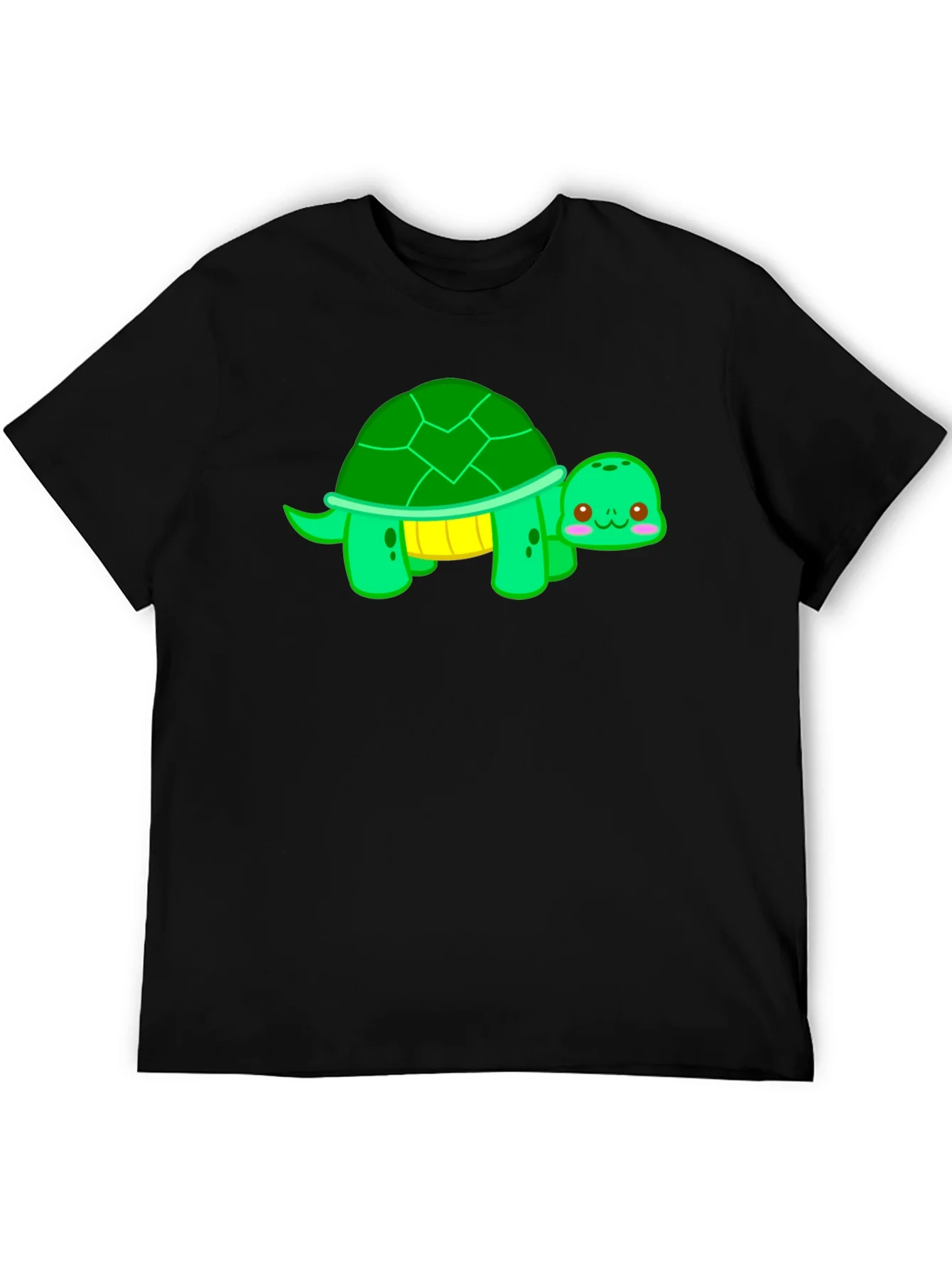 Cute Turtle Graphic T-Shirt - Black