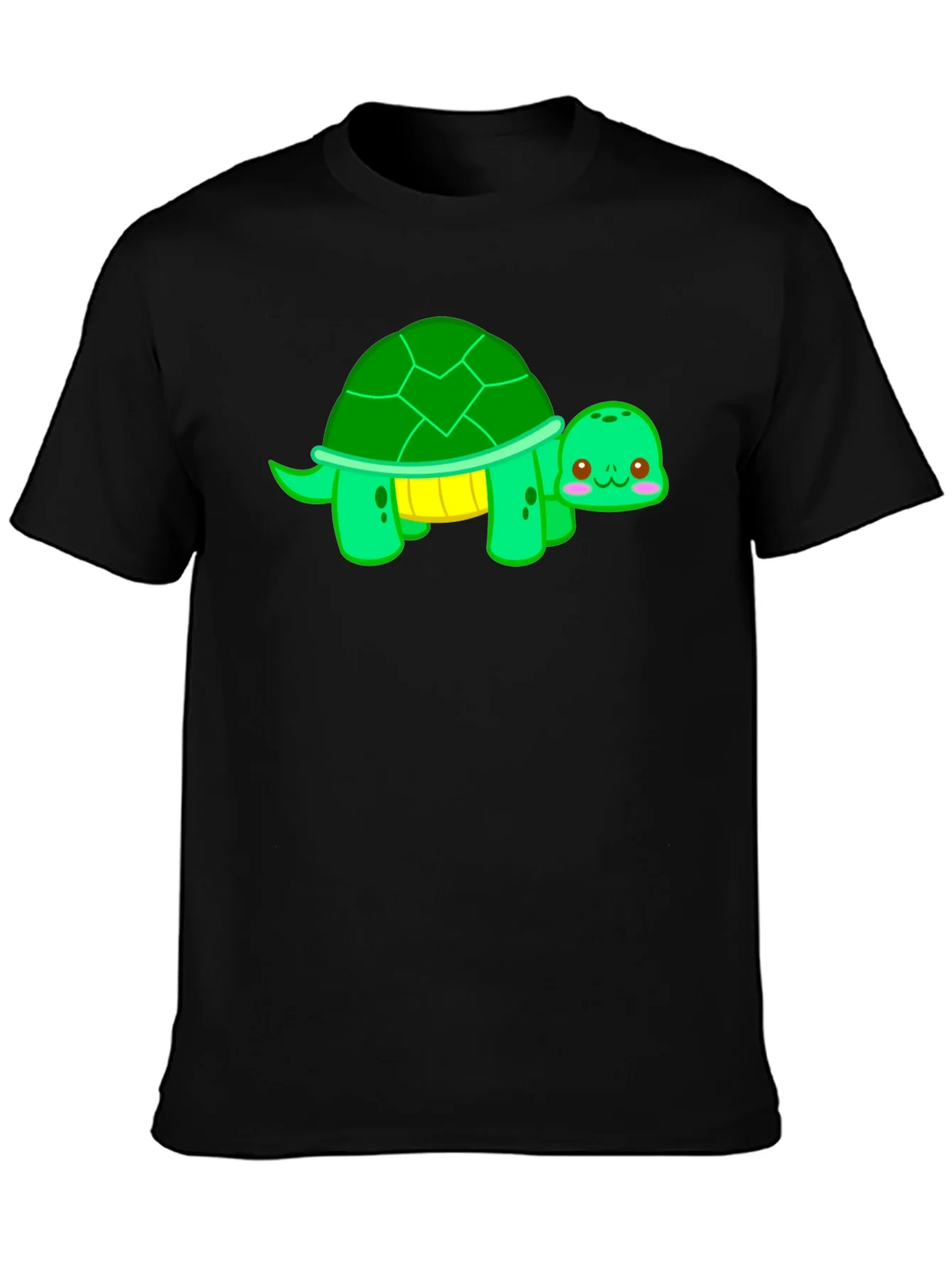 Cute Turtle Graphic T-Shirt - Black