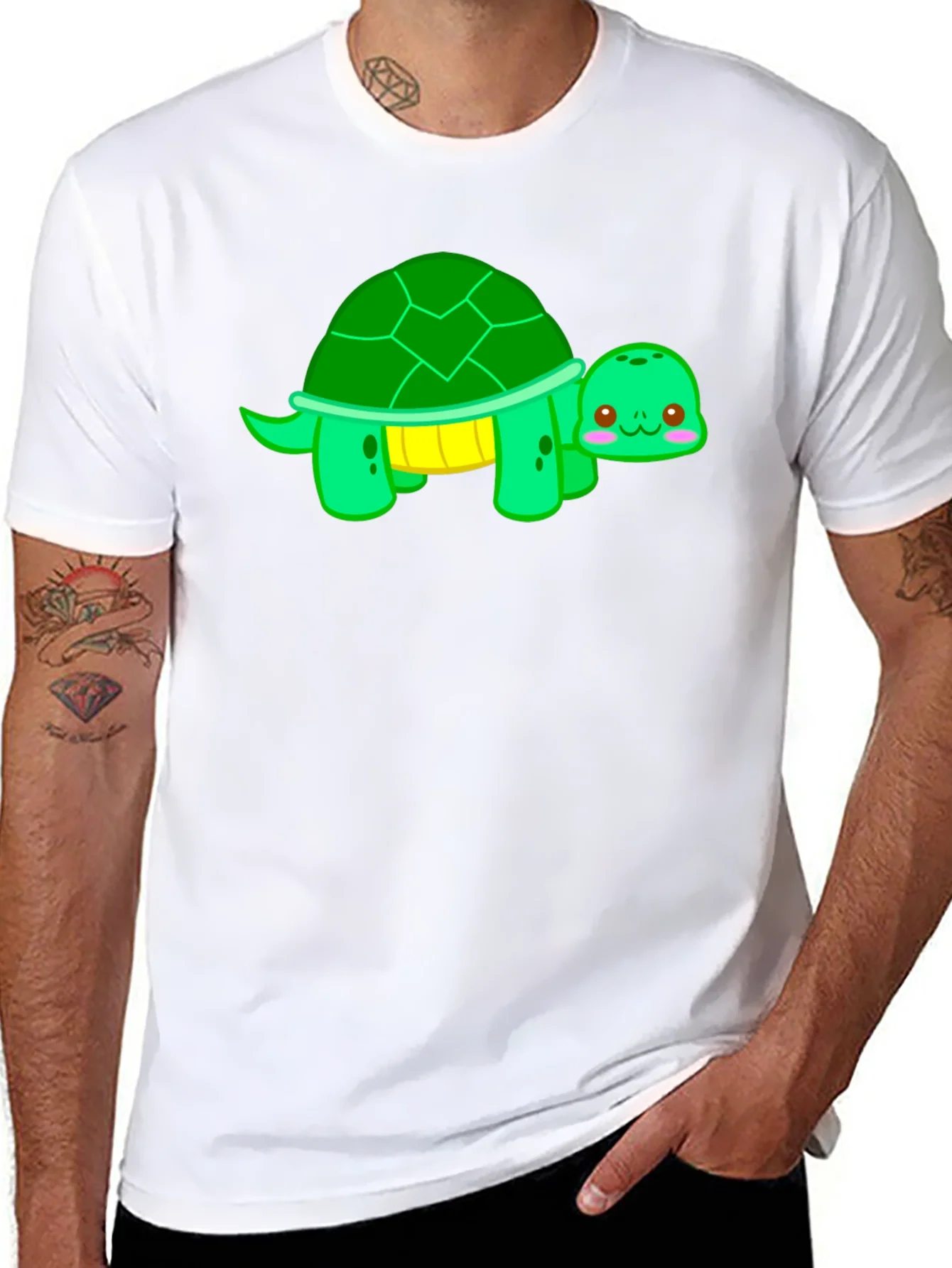 Cute Turtle Graphic T-Shirt - Black
