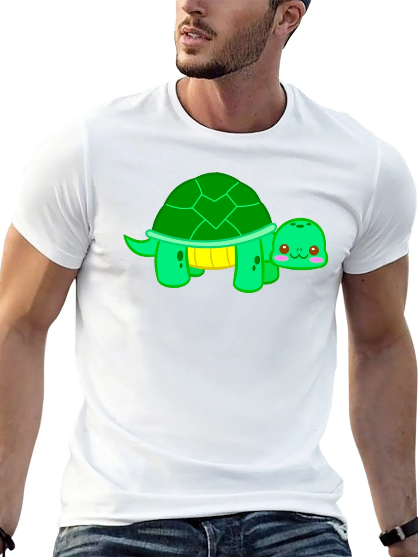 Cute Turtle Graphic T-Shirt - Black