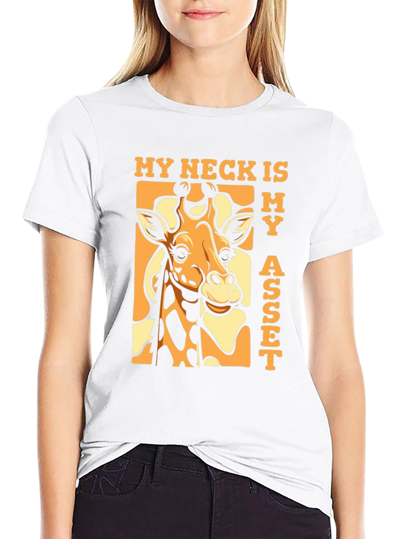 Funny Giraffe My Neck Is My Asset T-Shirt