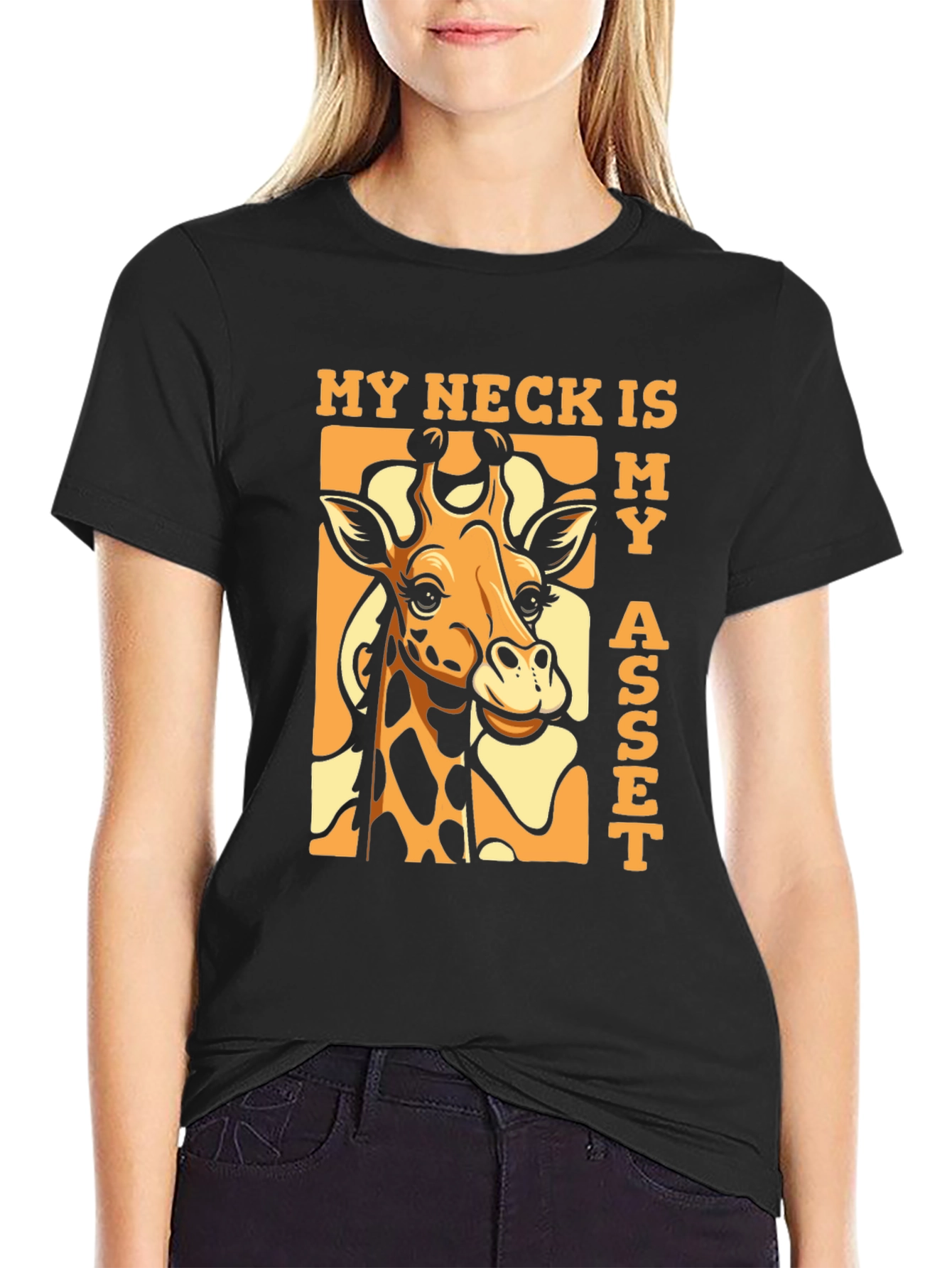 Funny Giraffe My Neck Is My Asset T-Shirt