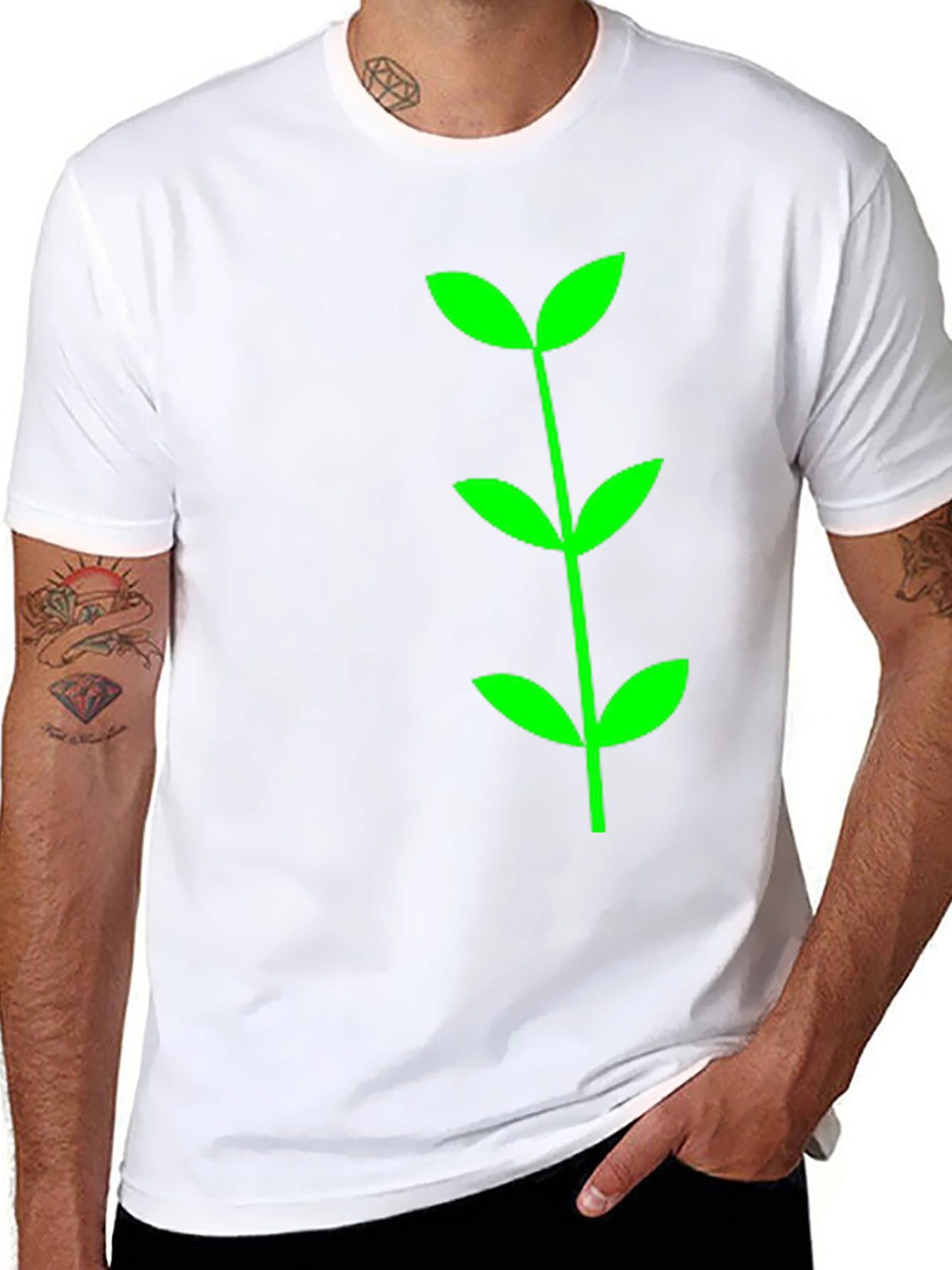 Green Sprout Graphic Tee - Black Cotton Comfort