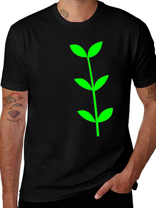 Green Sprout Graphic Tee - Black Cotton Comfort