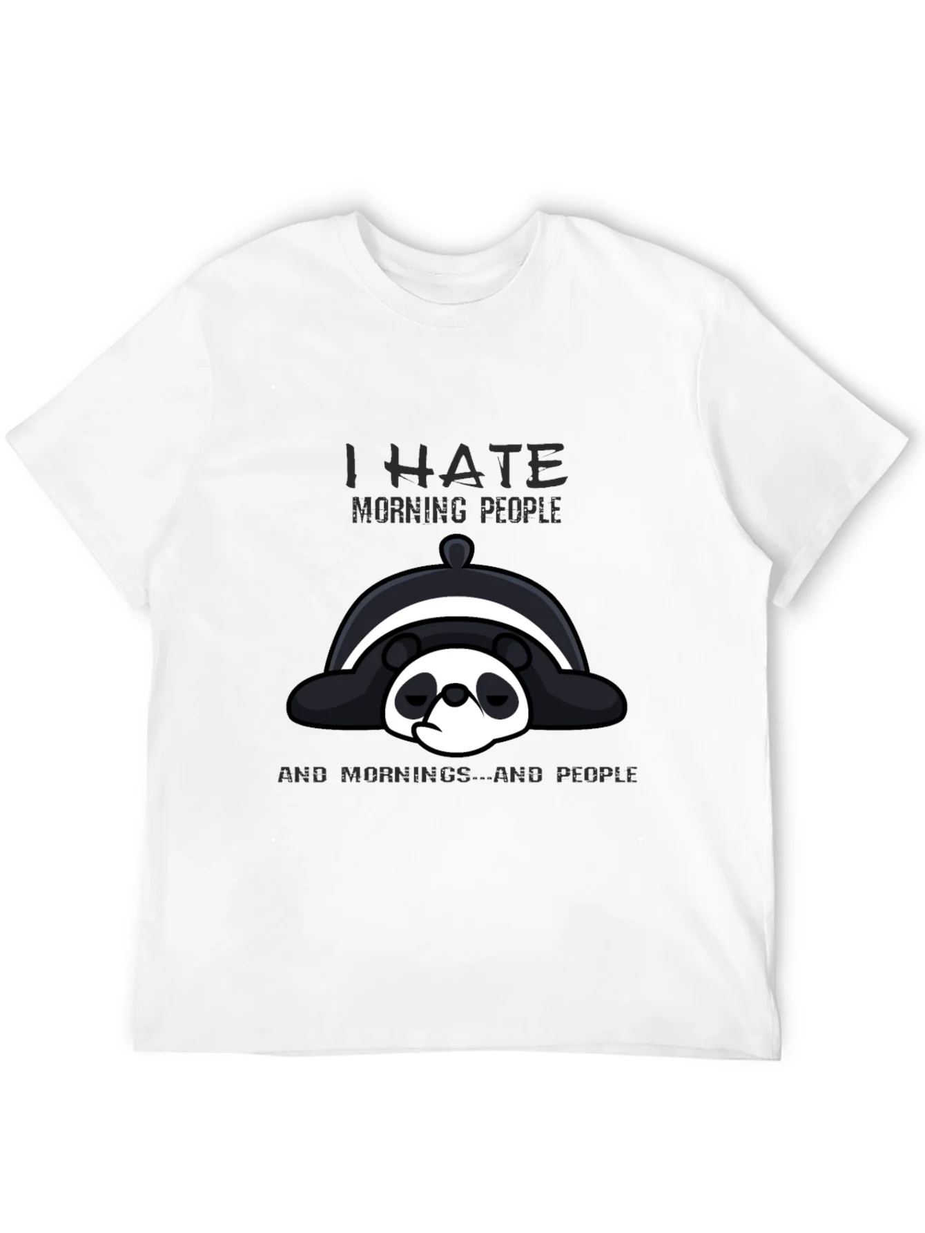 I Hate Morning People Panda Graphic Tee
