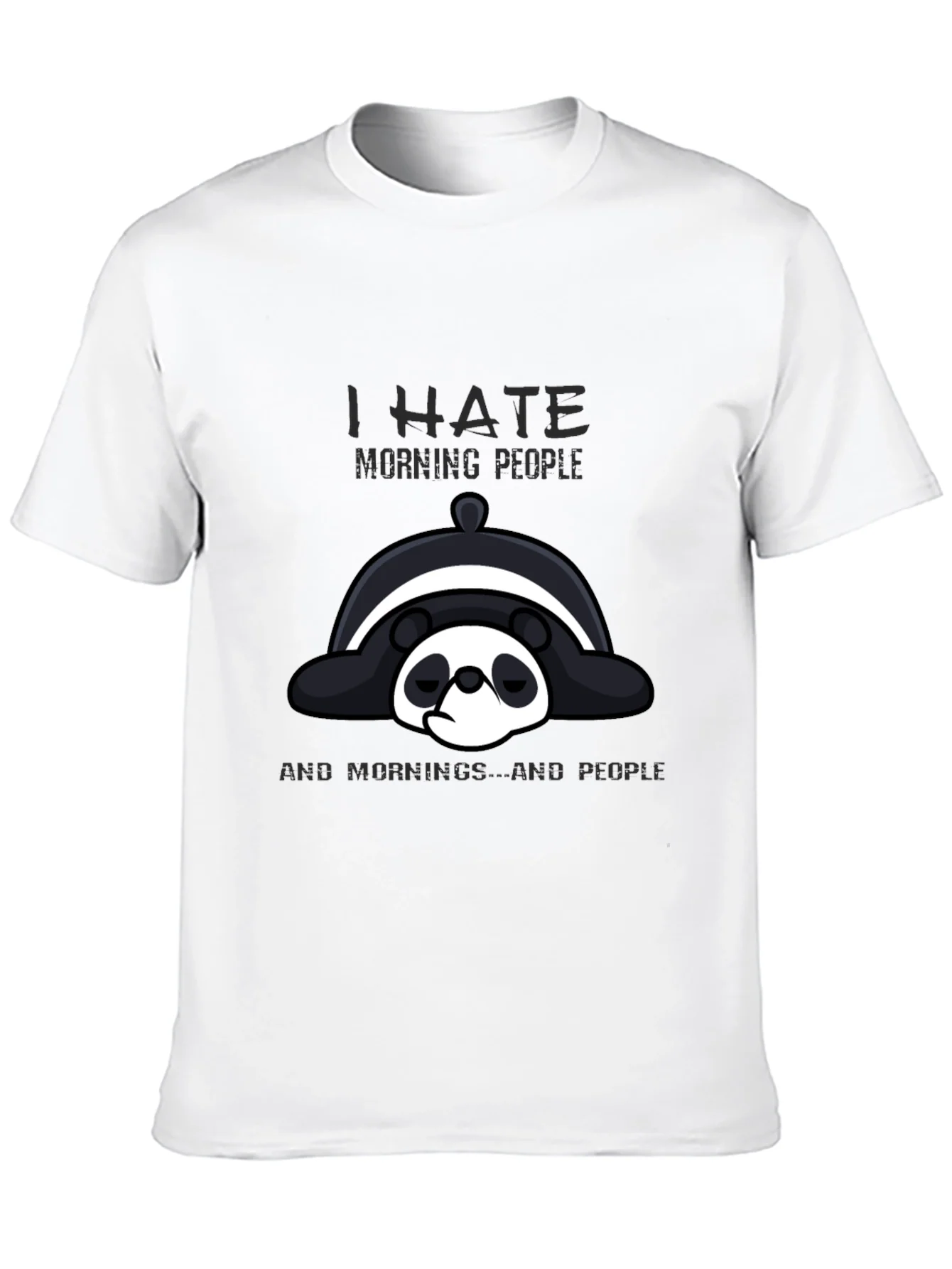 I Hate Morning People Panda Graphic Tee