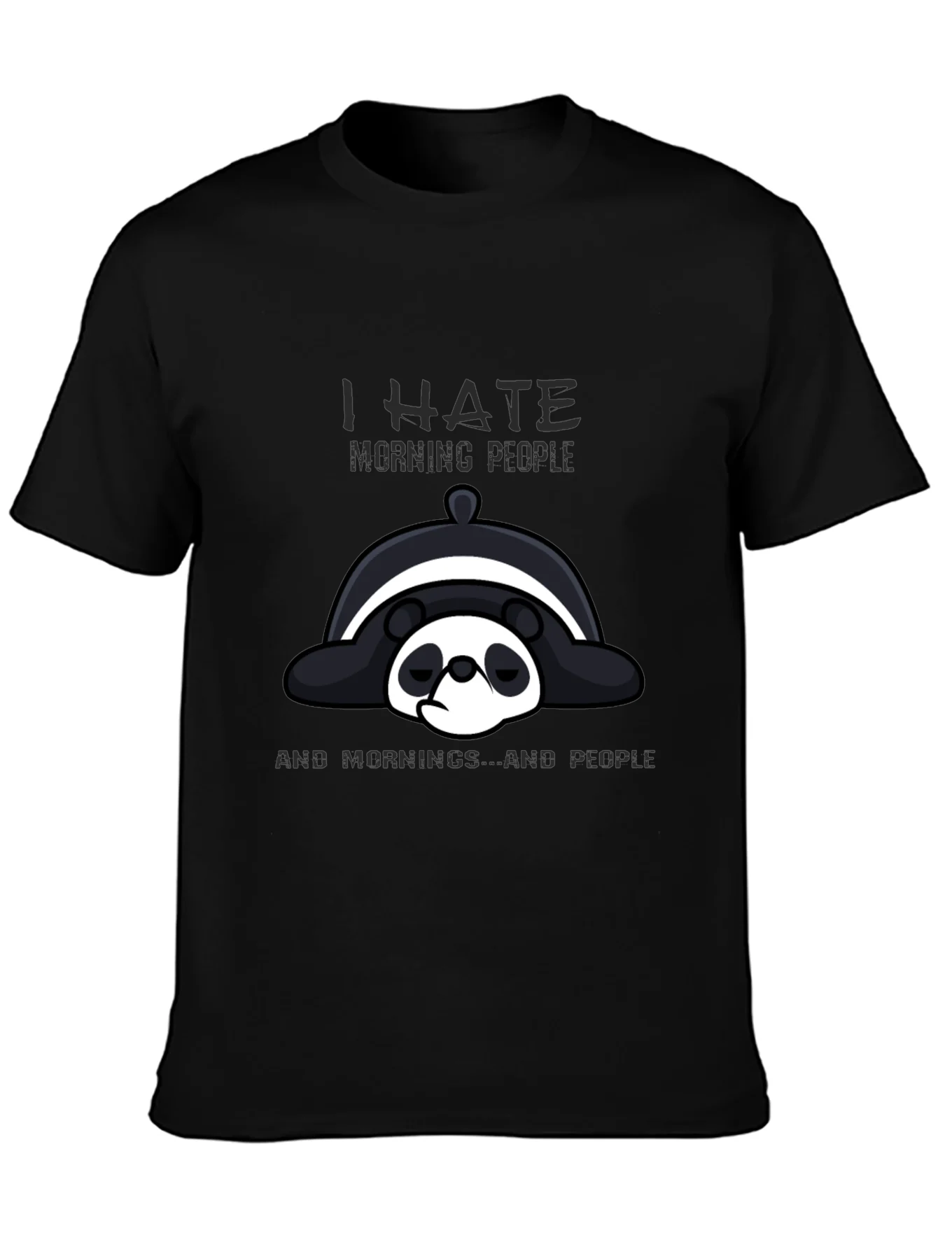 I Hate Morning People Panda Graphic Tee