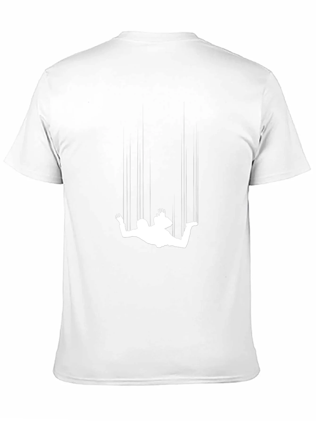 Falling Man Graphic Tee - Black Crew Neck T-Shirt