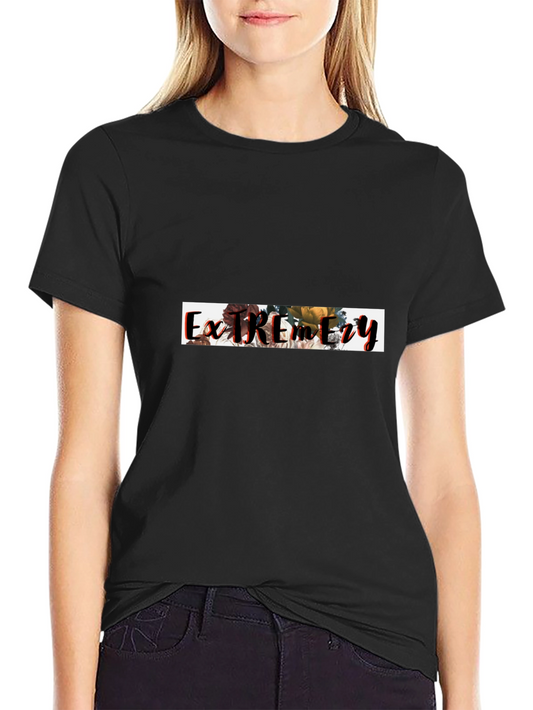 Floral Extremity Graphic Black T-Shirt