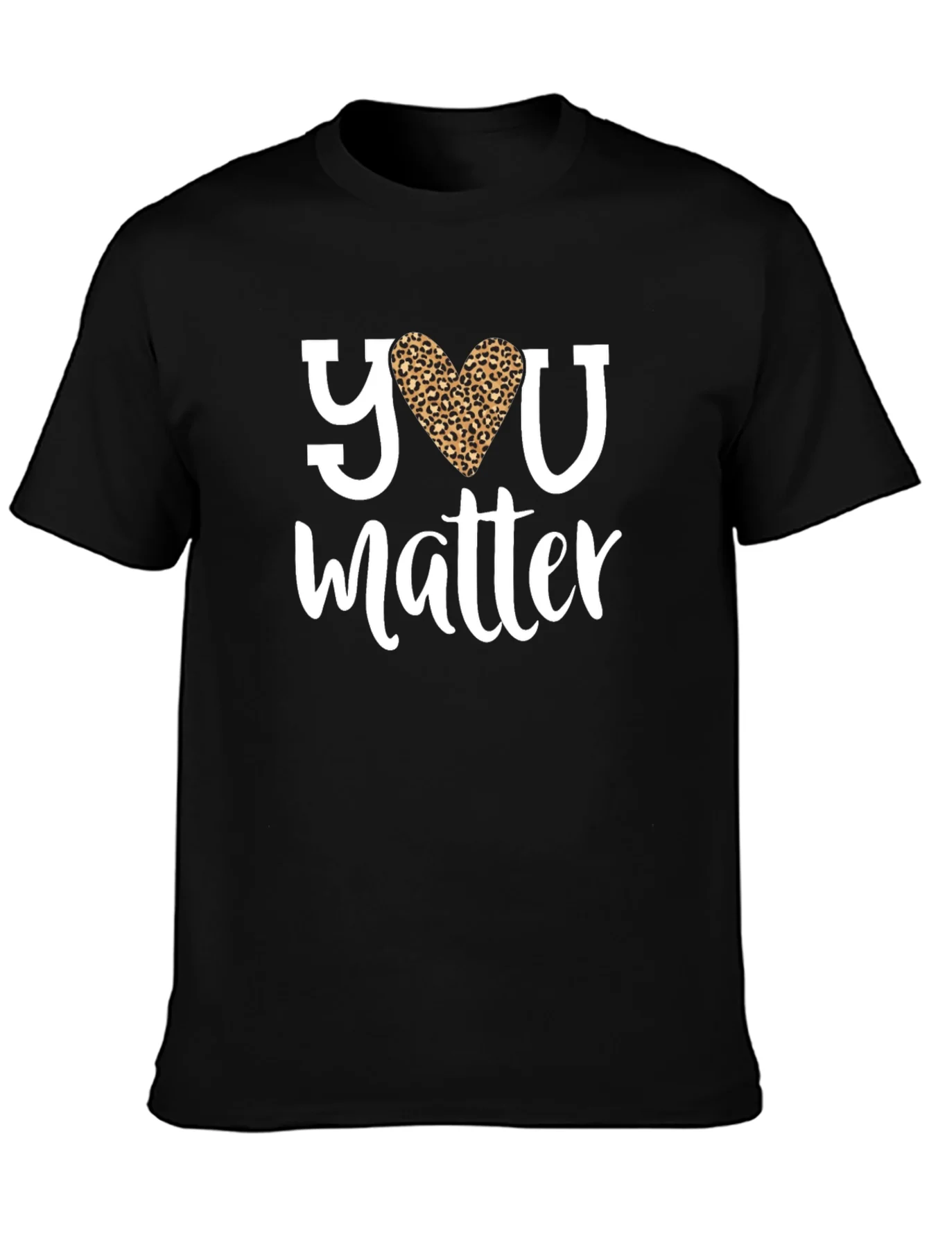 You Matter Leopard Heart Graphic Tee