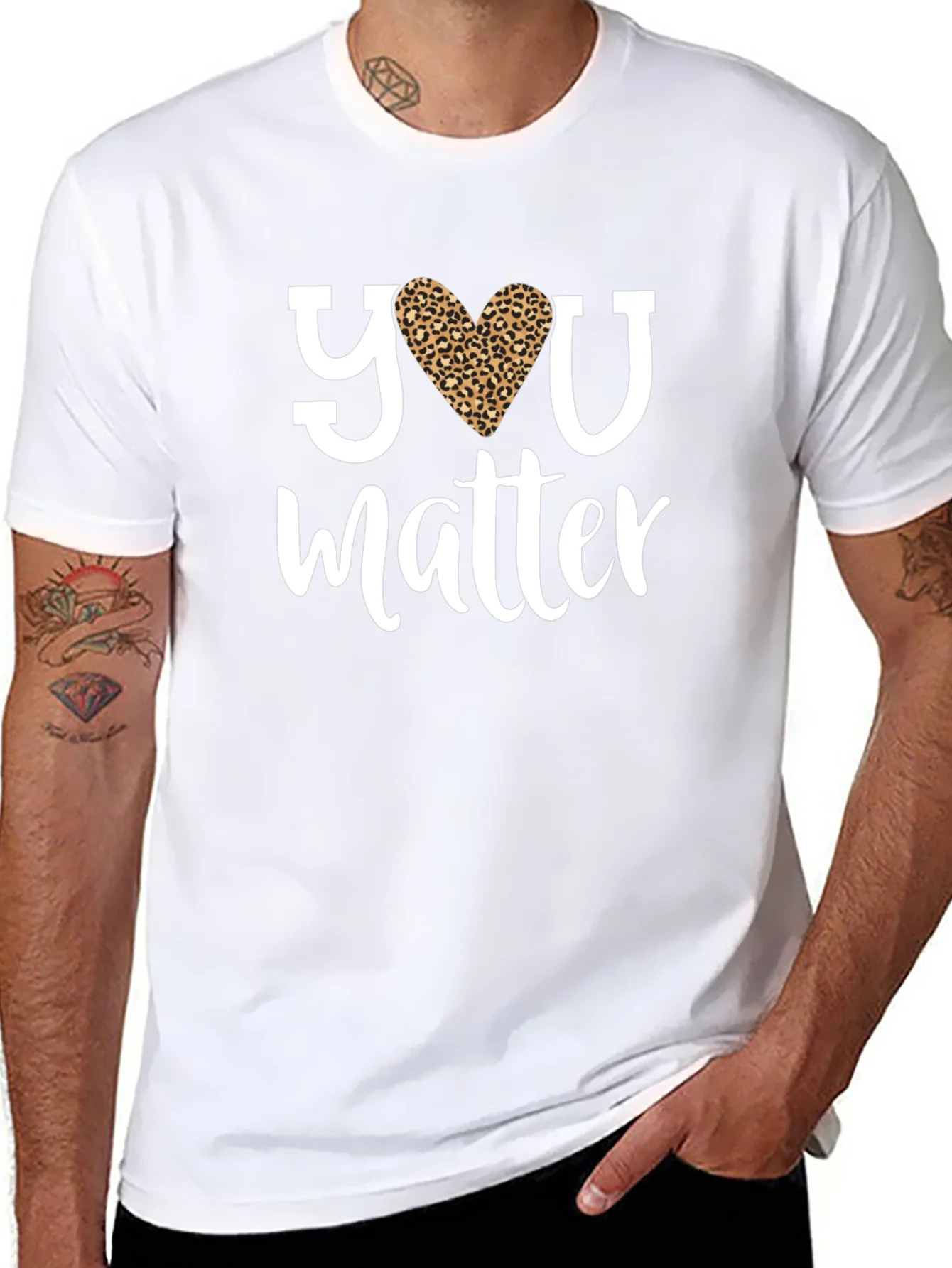 You Matter Leopard Heart Graphic Tee