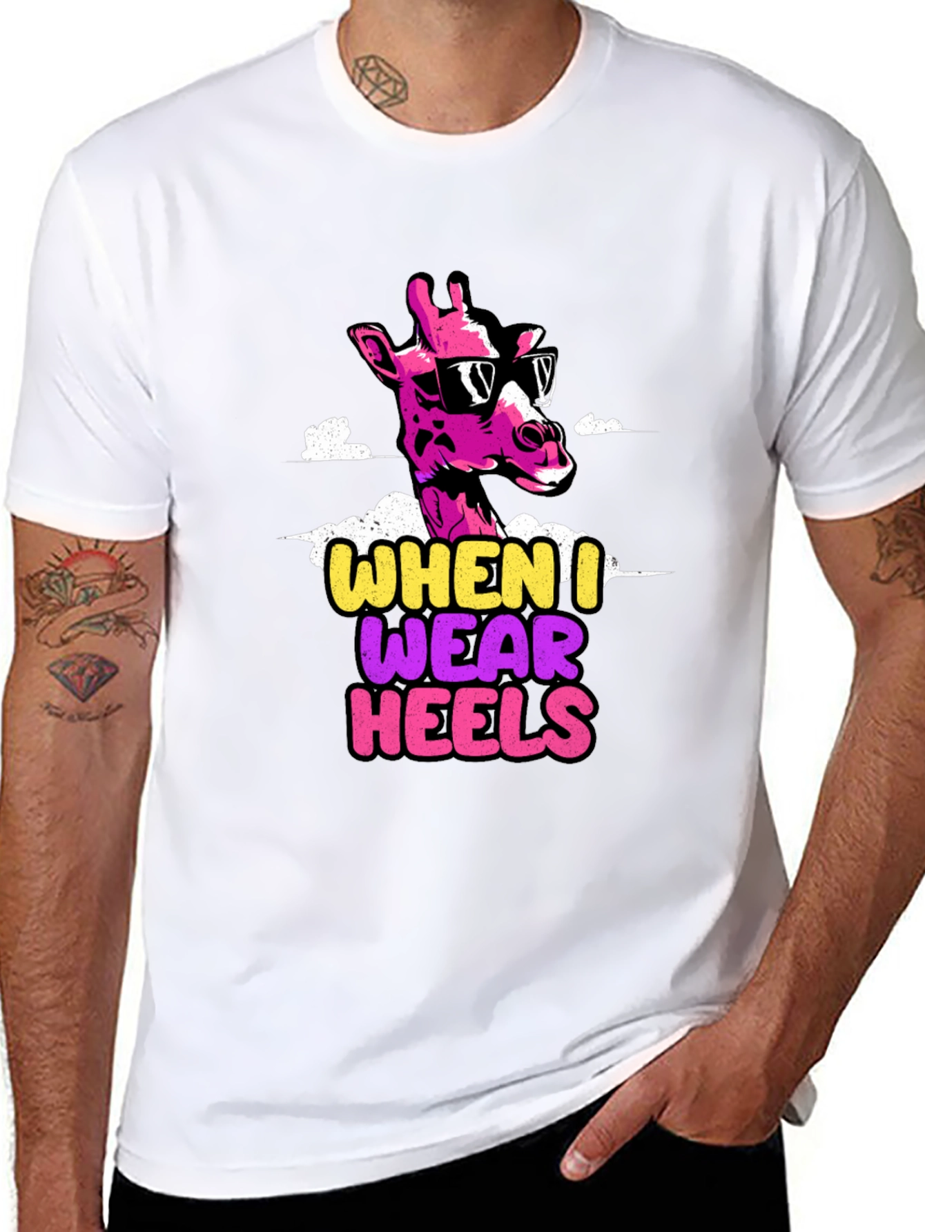 Funny Giraffe Heels T-Shirt