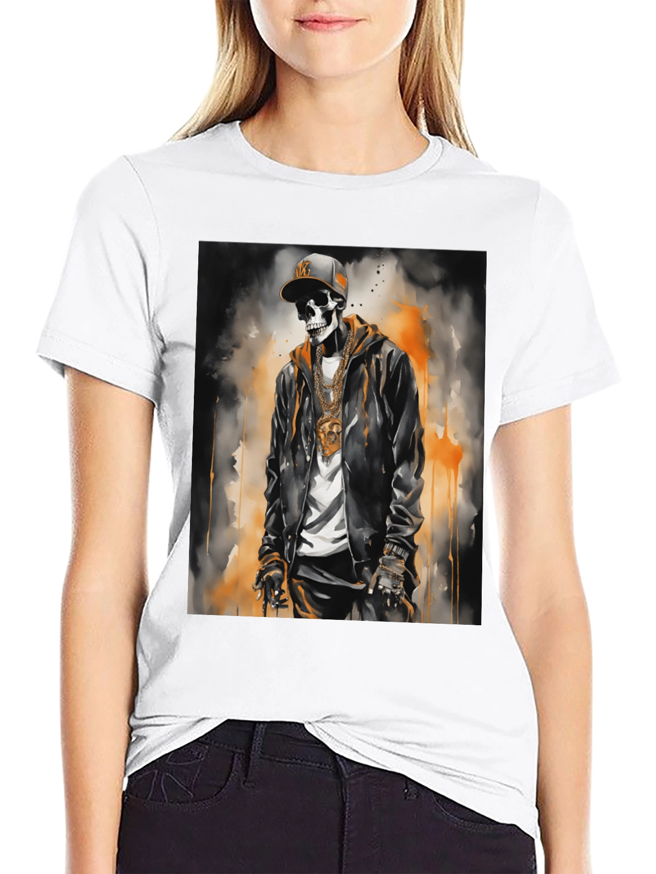 Skull Rapper Graphic T-Shirt - Cool Style