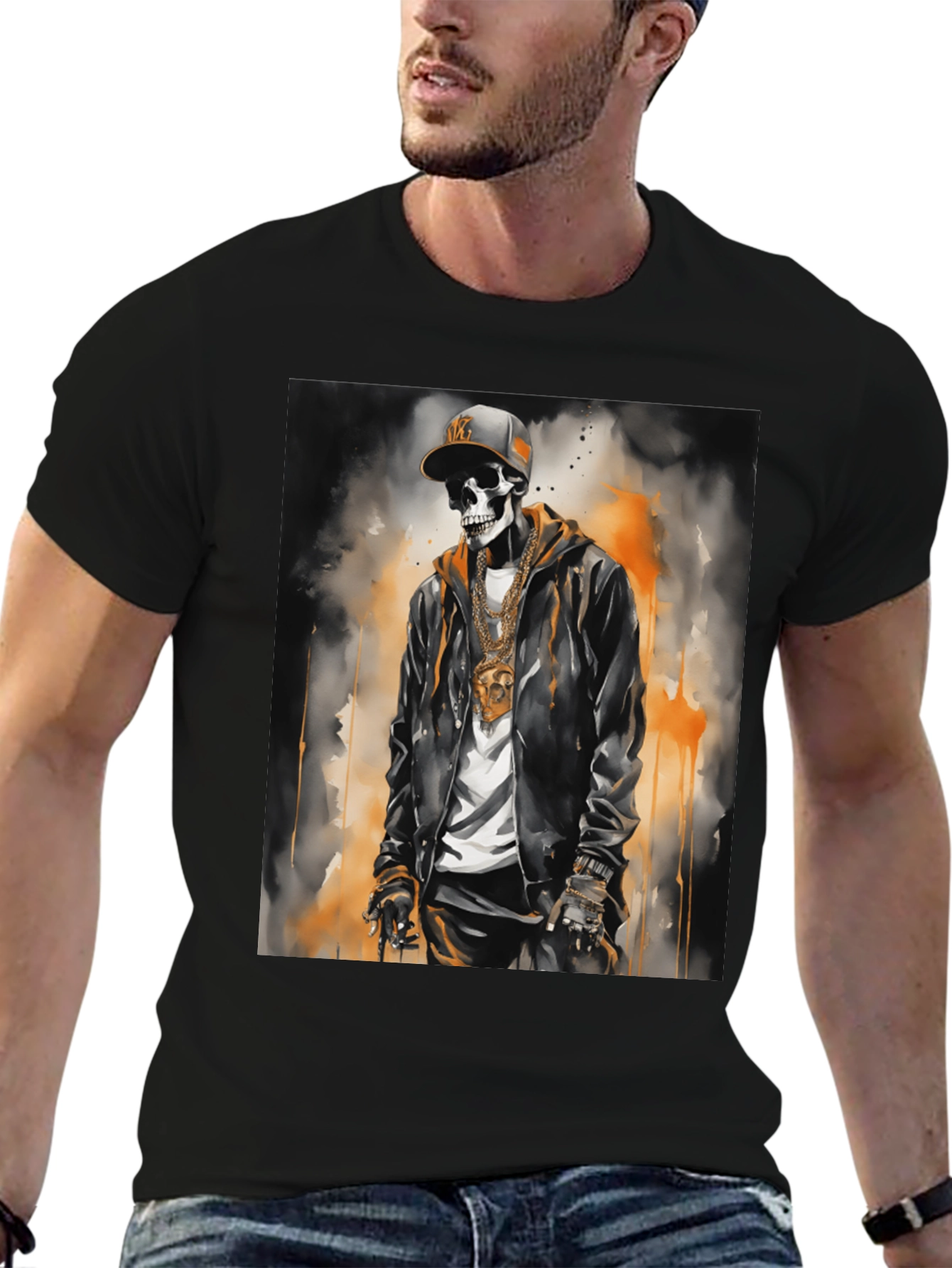 Skull Rapper Graphic T-Shirt - Cool Style