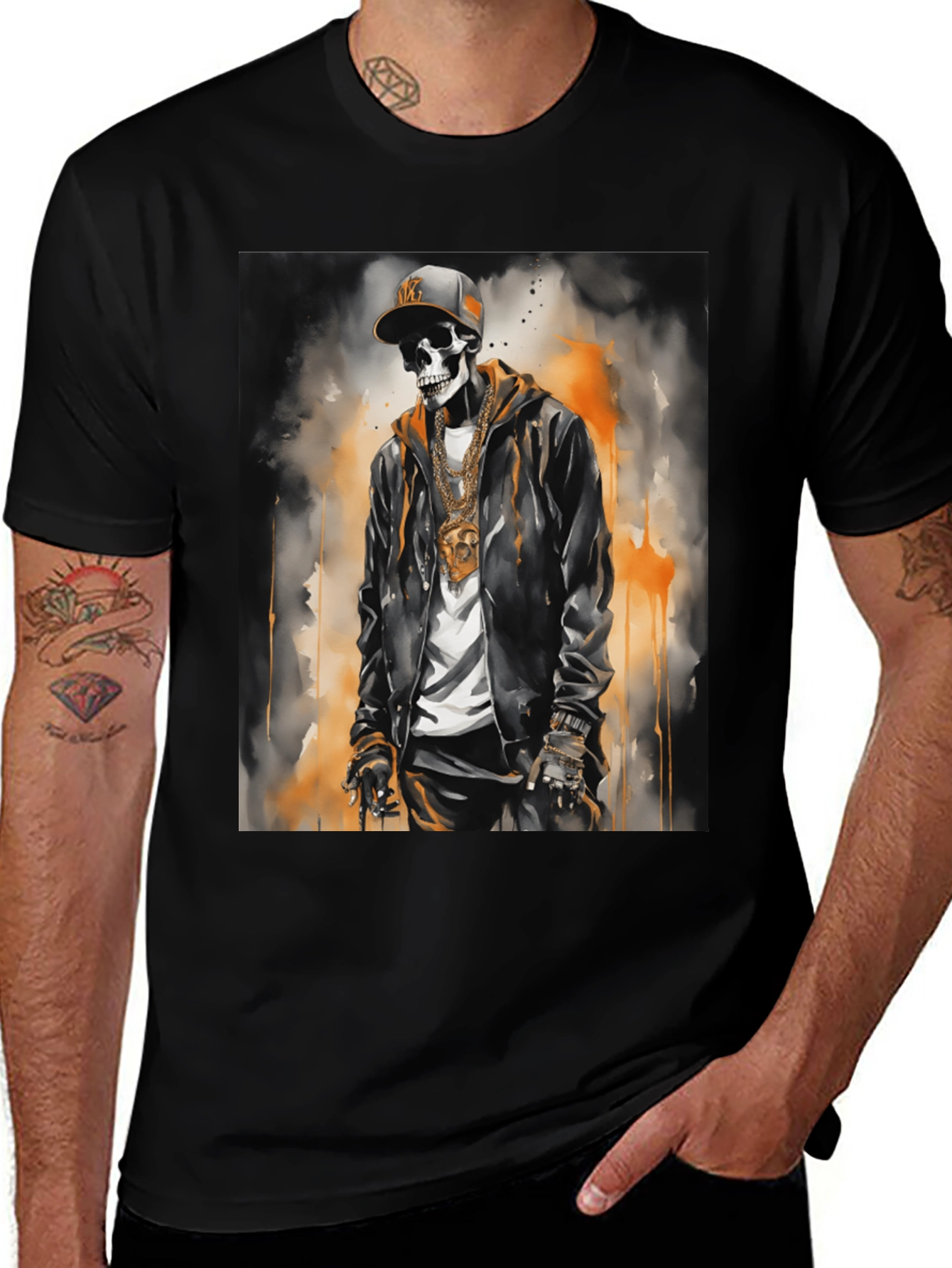 Skull Rapper Graphic T-Shirt - Cool Style
