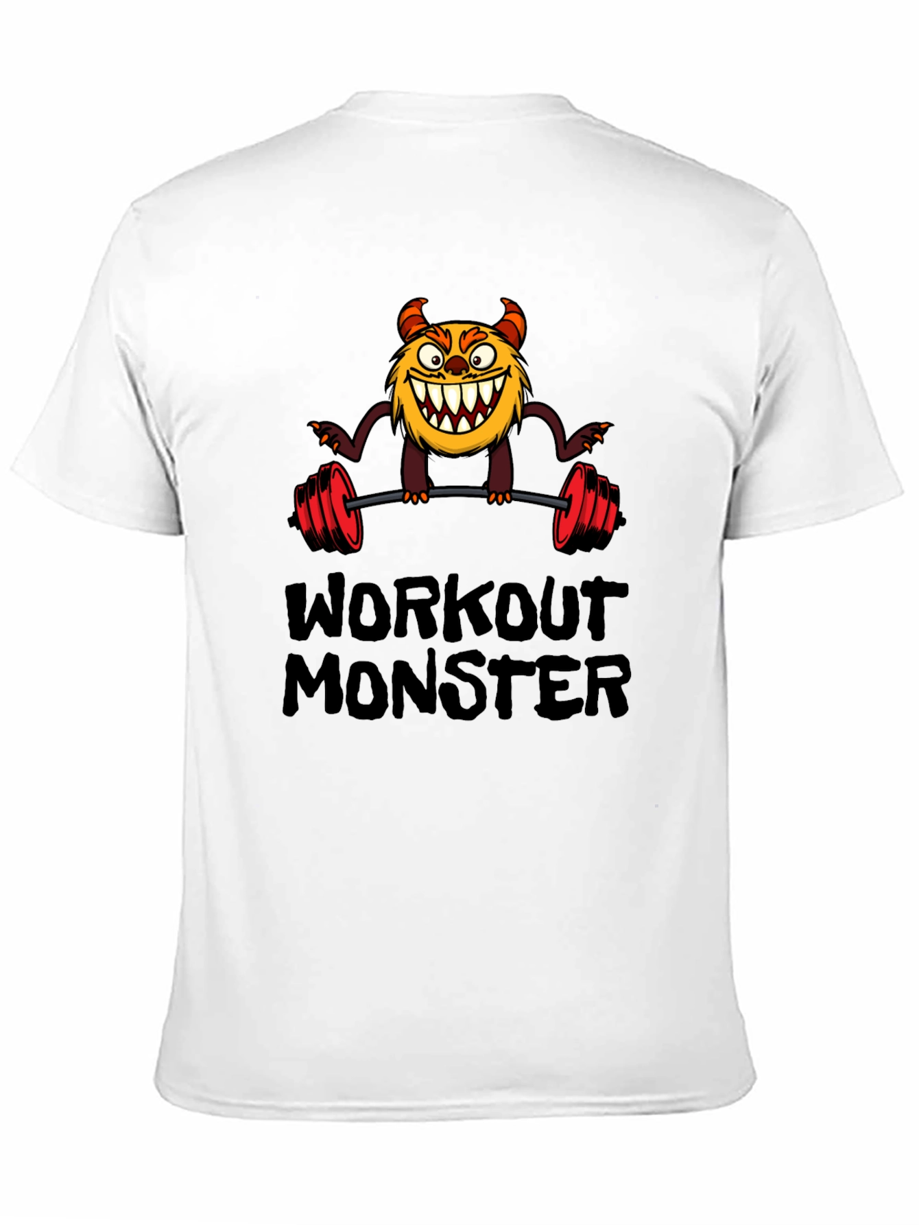 Workout Monster Graphic Tee - Black Cotton T-Shirt
