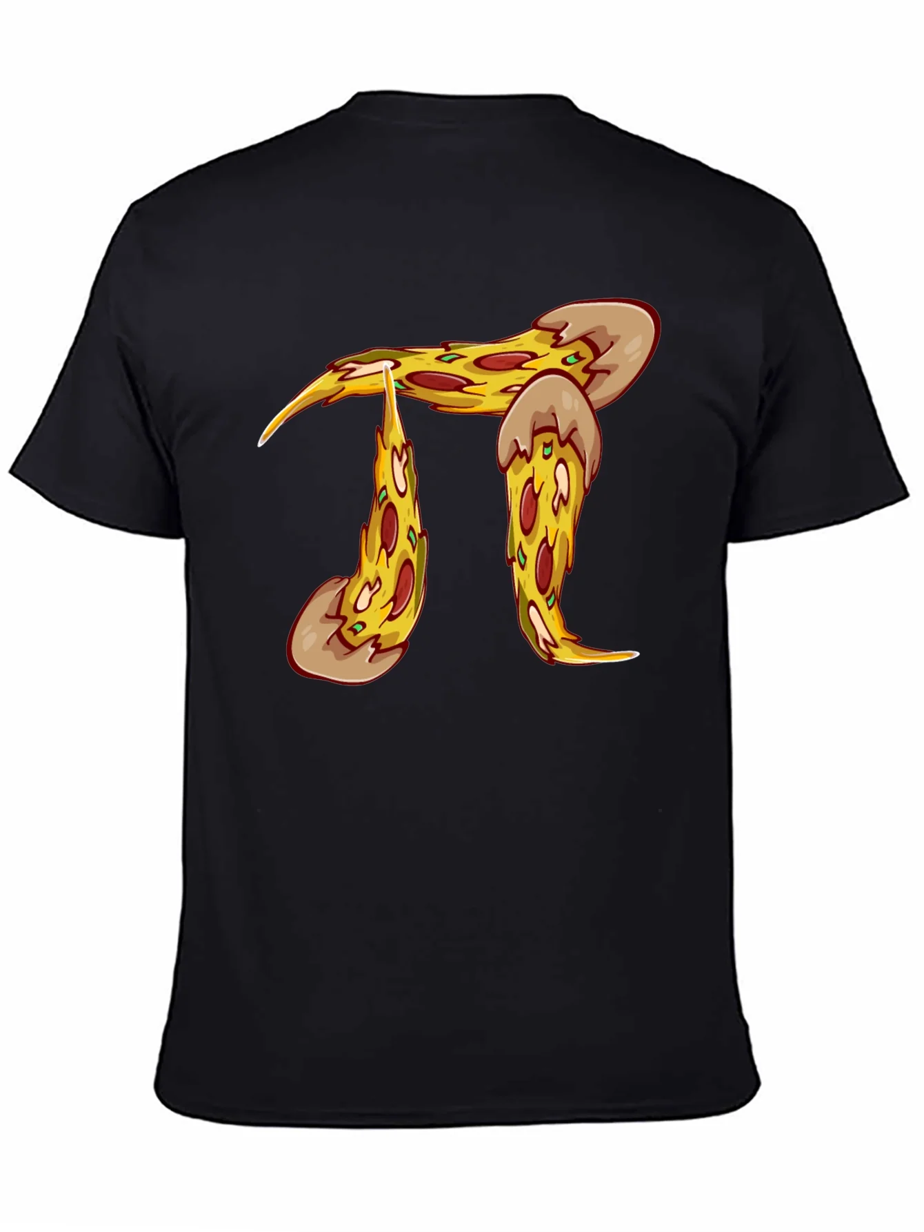 Pizza Pi Graphic T-Shirt - Black Cotton Blend