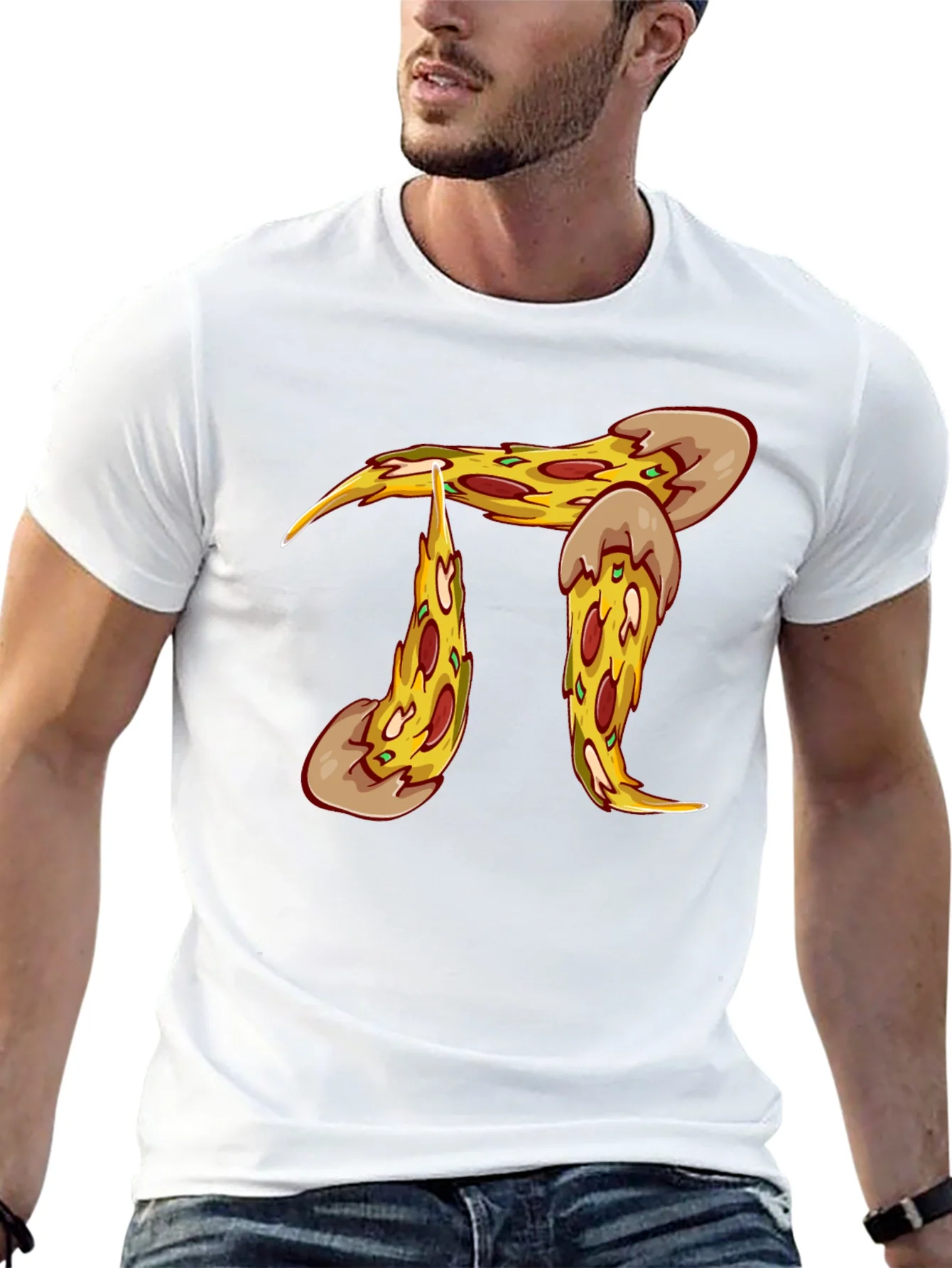 Pizza Pi Graphic T-Shirt - Black Cotton Blend